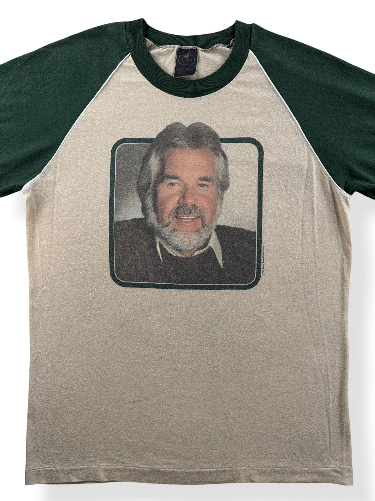 Close-up of Vintage 1983 Kenny Rogers Tour Tee SZ L (Fits M)
