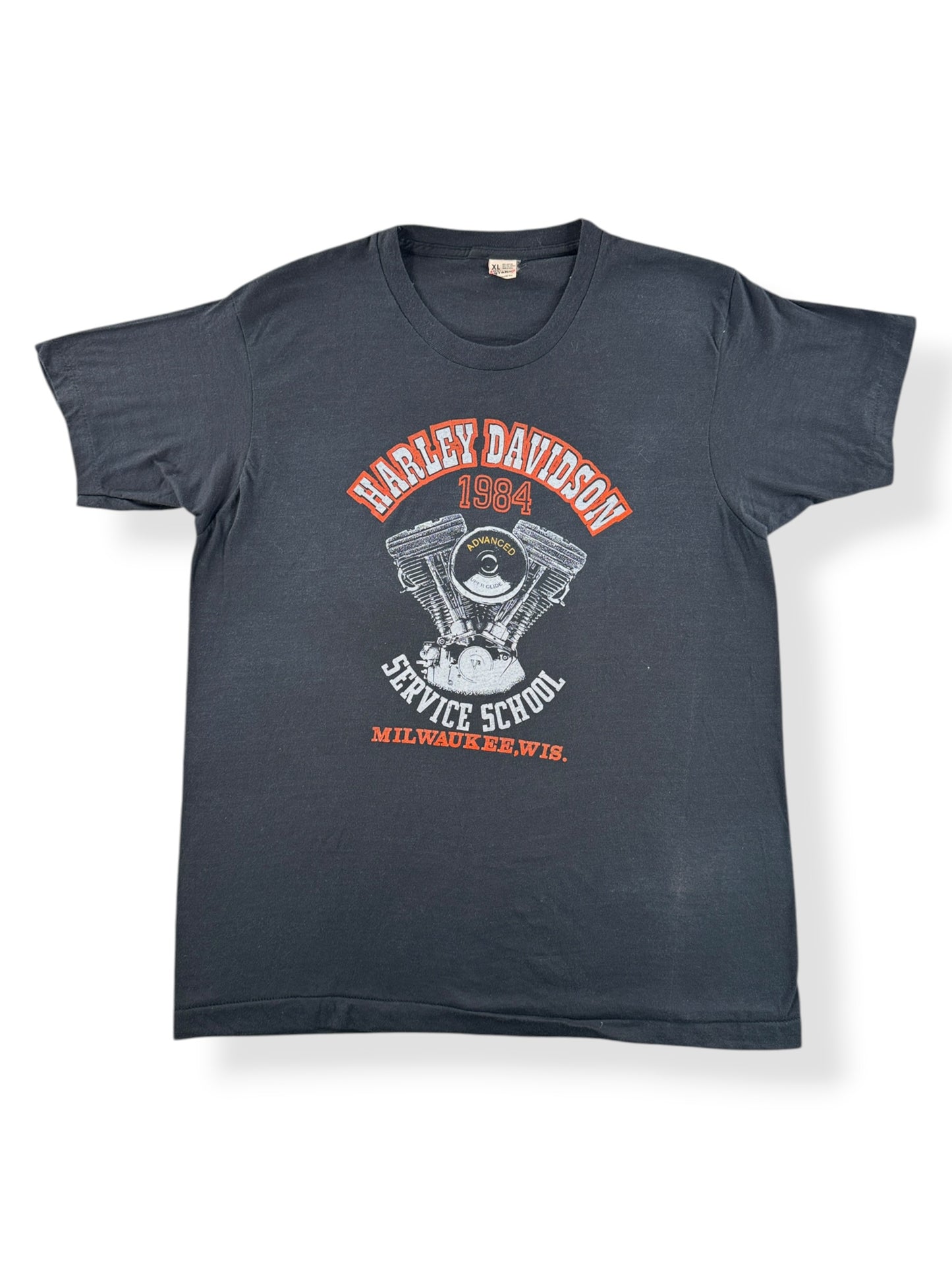 Front of Vintage Harley Davidson Service School Milwaukee Screen Stars Tee SZ XL (Fits L)