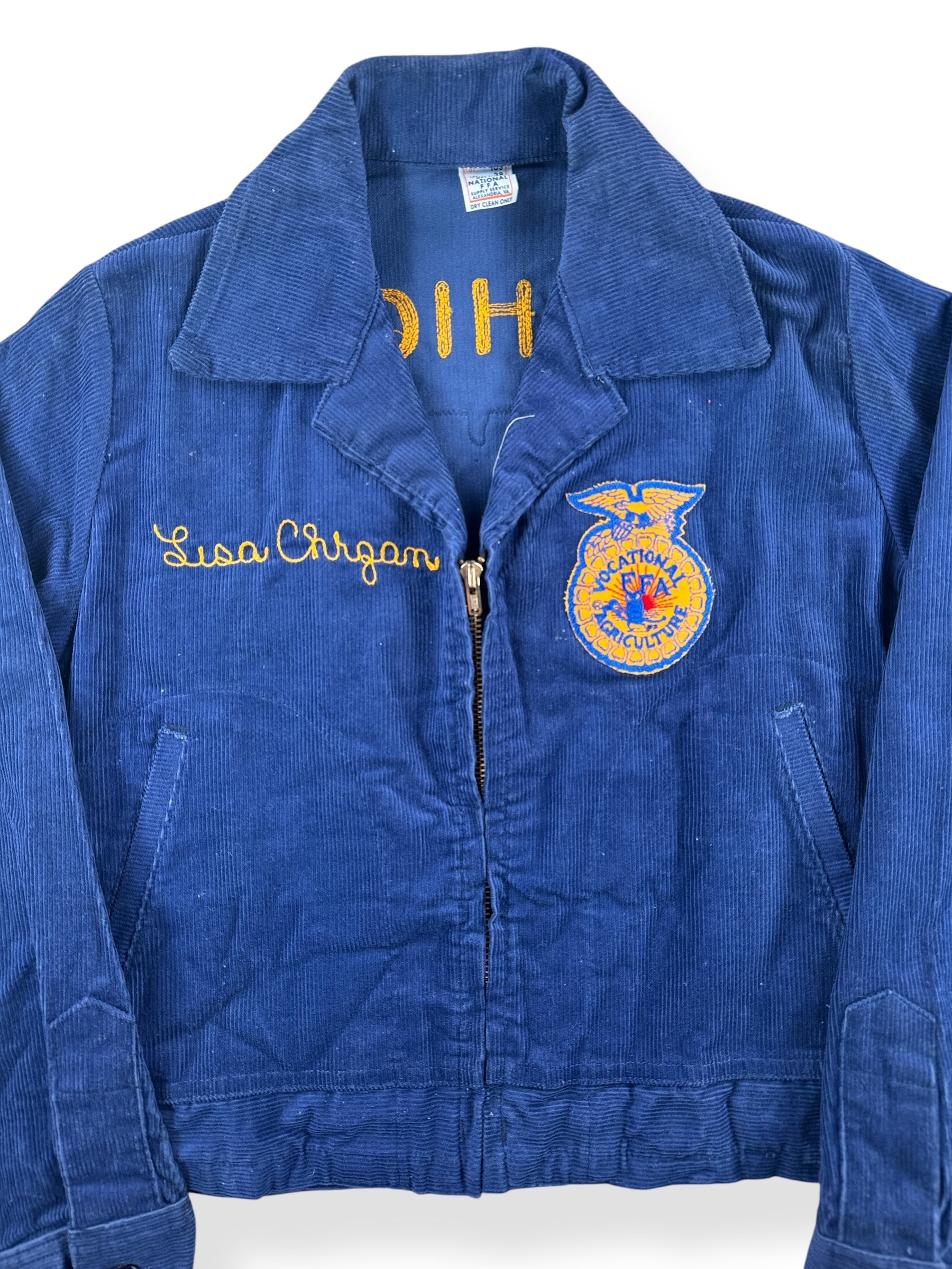 Front Close Up of Vintage Belding Michigan FFA Jacket SZ 38