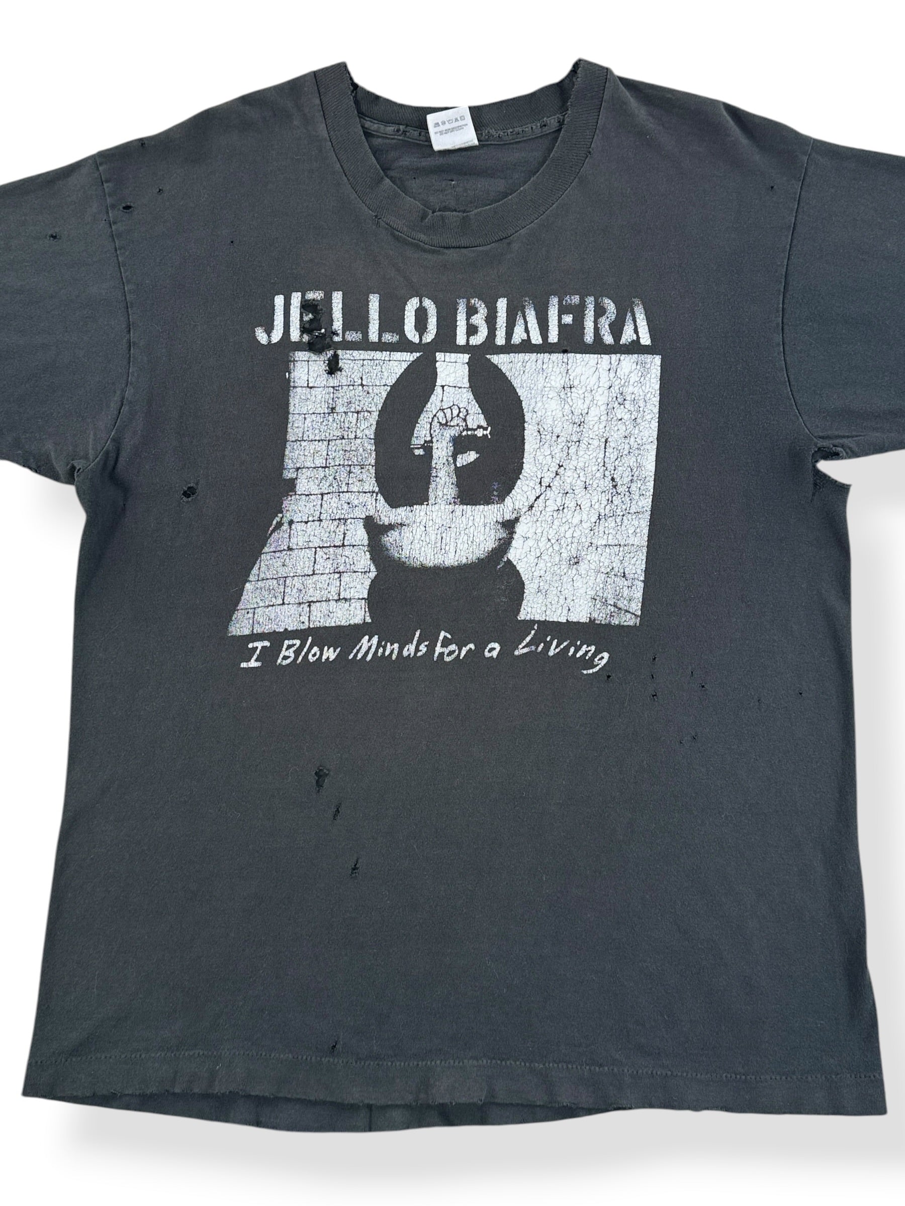 Front Close Up of Vintage 1990s Jello Biafra Dead Kennedys Tour Tee SZ L