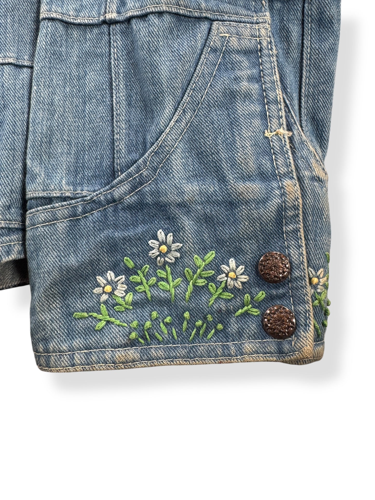 Sleeve Embroidery on Vintage Male Duds Embroidered Denim Patchwork Jacket SZ L (Fits M)