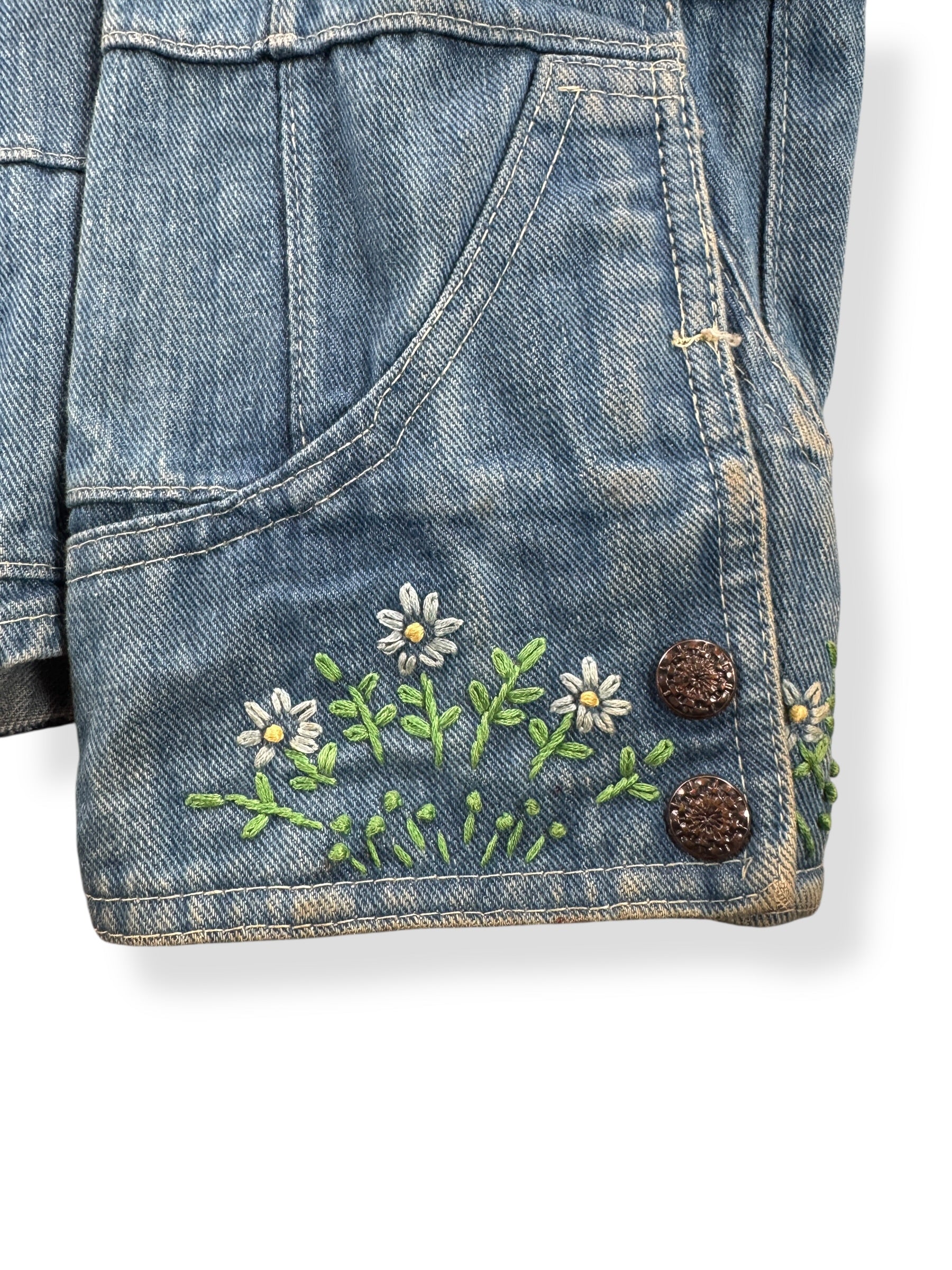 Sleeve Embroidery on Vintage Male Duds Embroidered Denim Patchwork Jacket SZ L (Fits M)