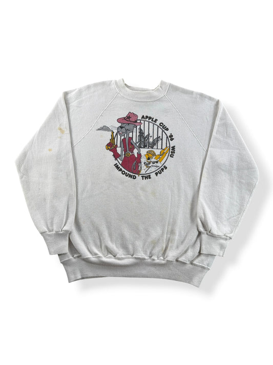 Front of Vintage Apple Cup Impound The Pups Crewneck SZ XL (Fits M)
