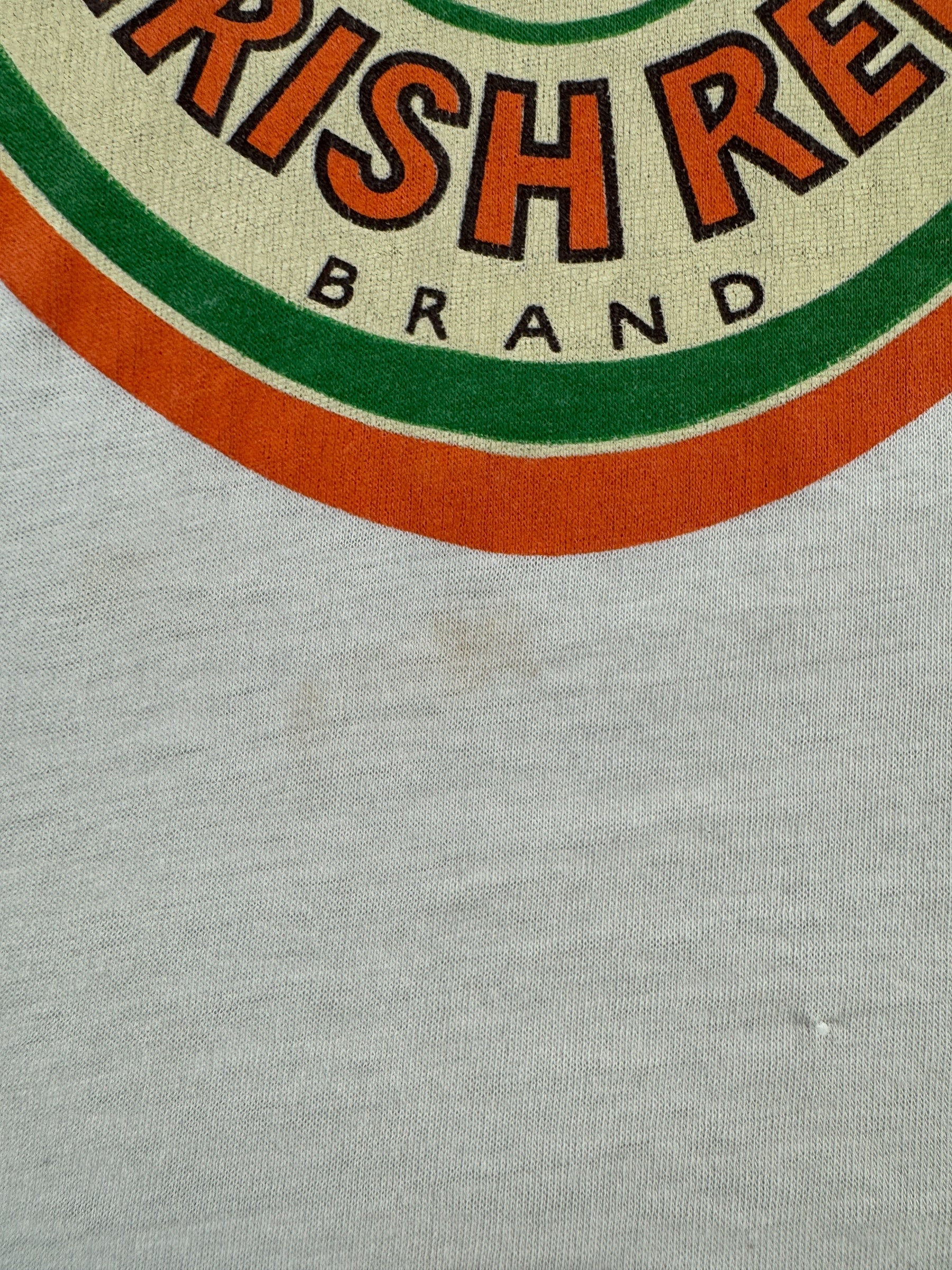 Stain on Vintage George Killian's Beer Ringer Tee SZ L