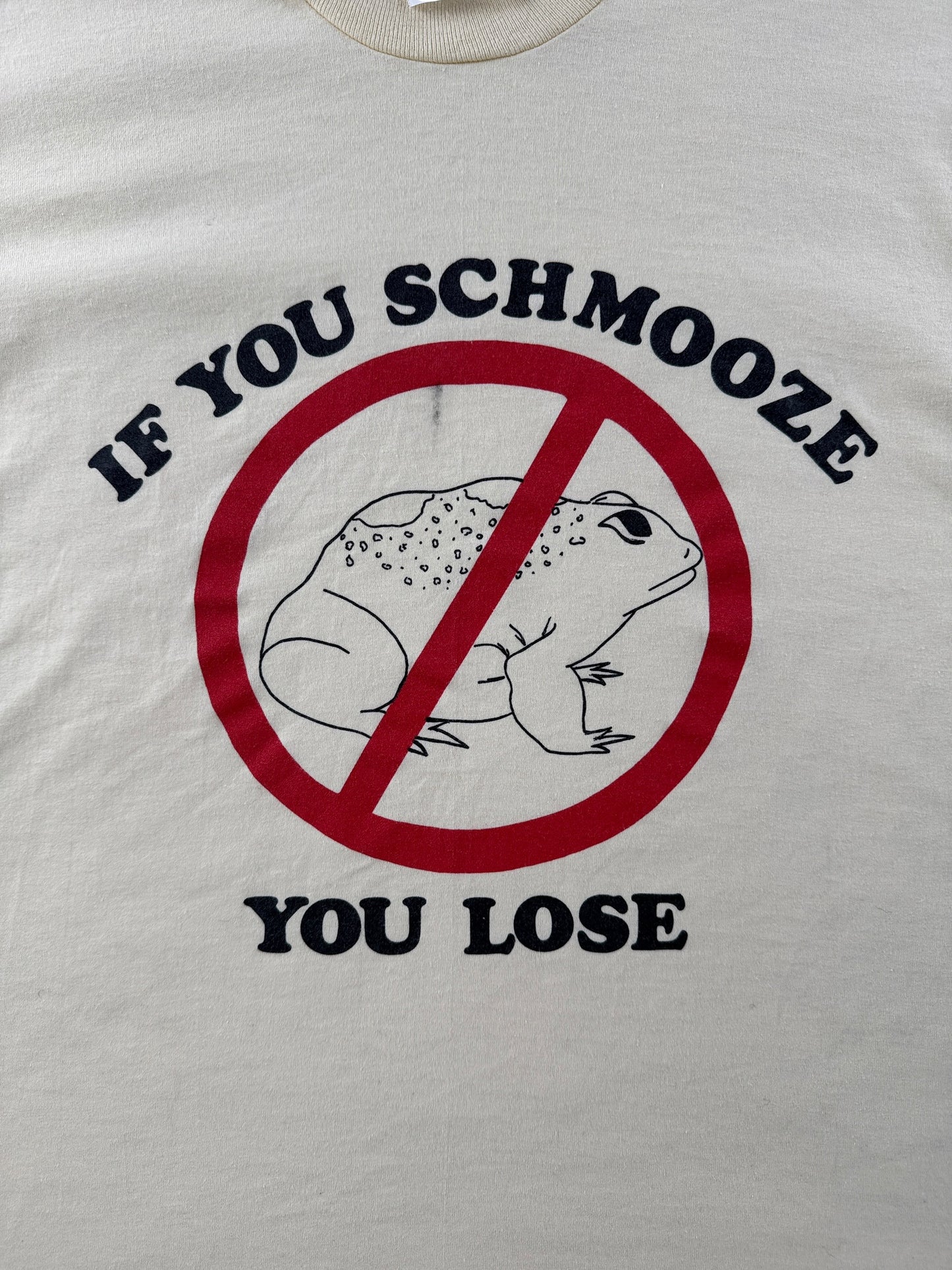 Graphic on Vintage If You Schmooze Anti-Toad Tee SZ L (Fits M)