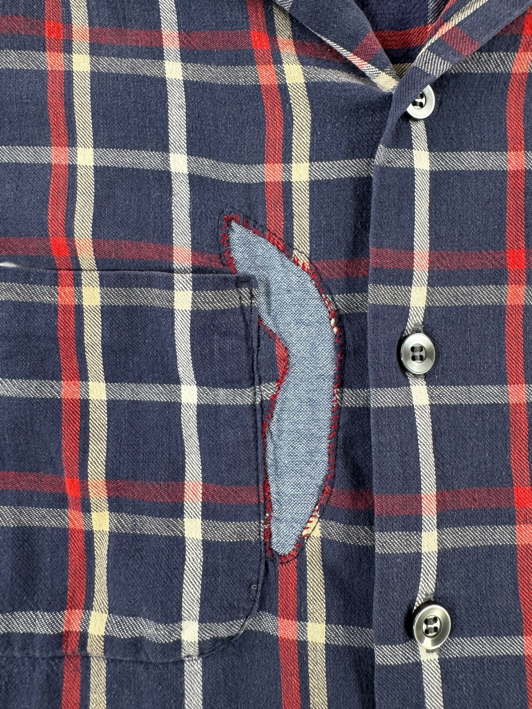 Repair on Vintage Mervyn's Repaired Cotton Flannel SZ M