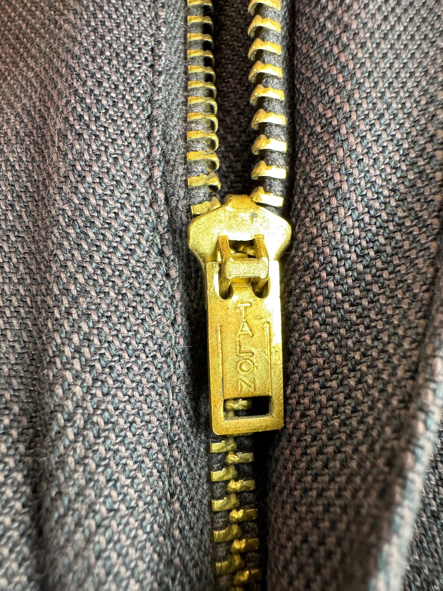 Zipper on Vintage Grey Rayon Drop Loop Trousers W34