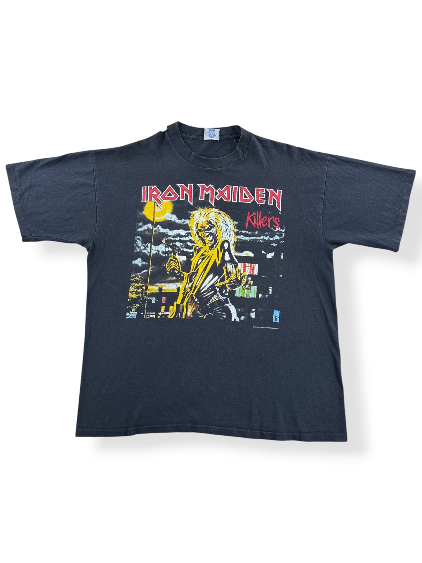 Front of Vintage 97' Iron Maiden Killers Tour Tee SZ XL