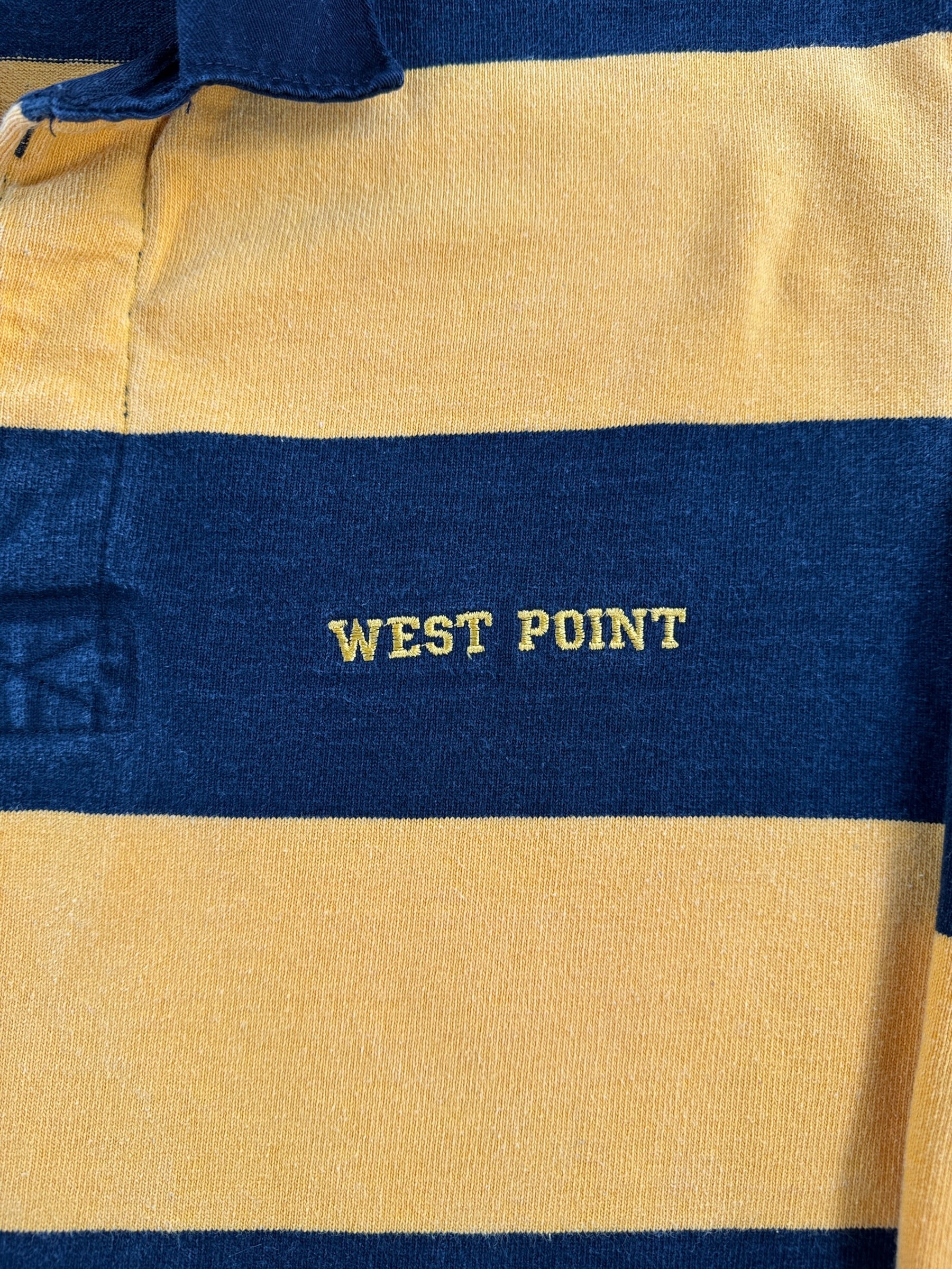 Embroidery on Vintage Canadian Made West Point Rugby Shirt SZ M