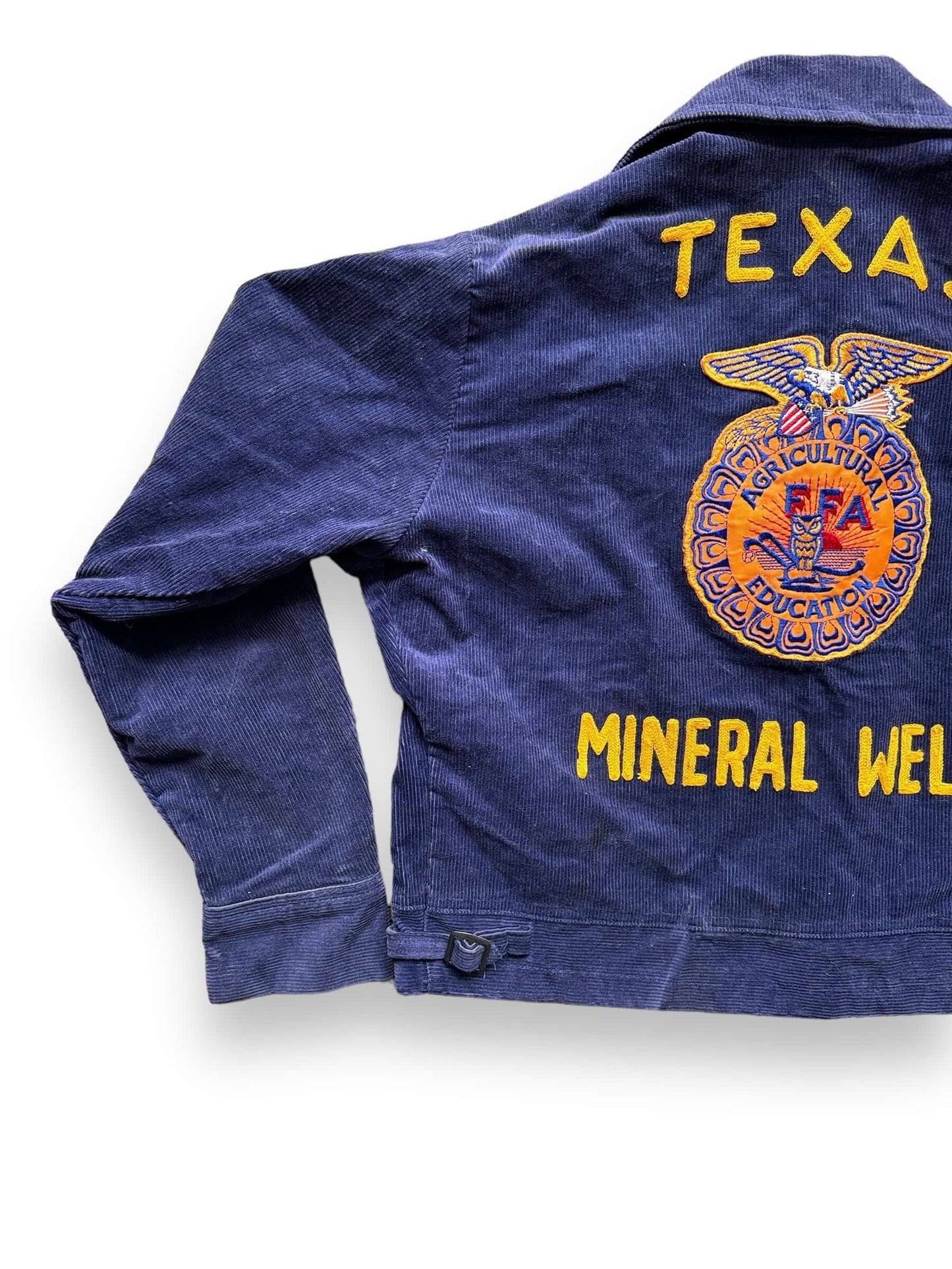 Rear Left View of Vintage Mineral Springs TX FFA Jacket SZ 40