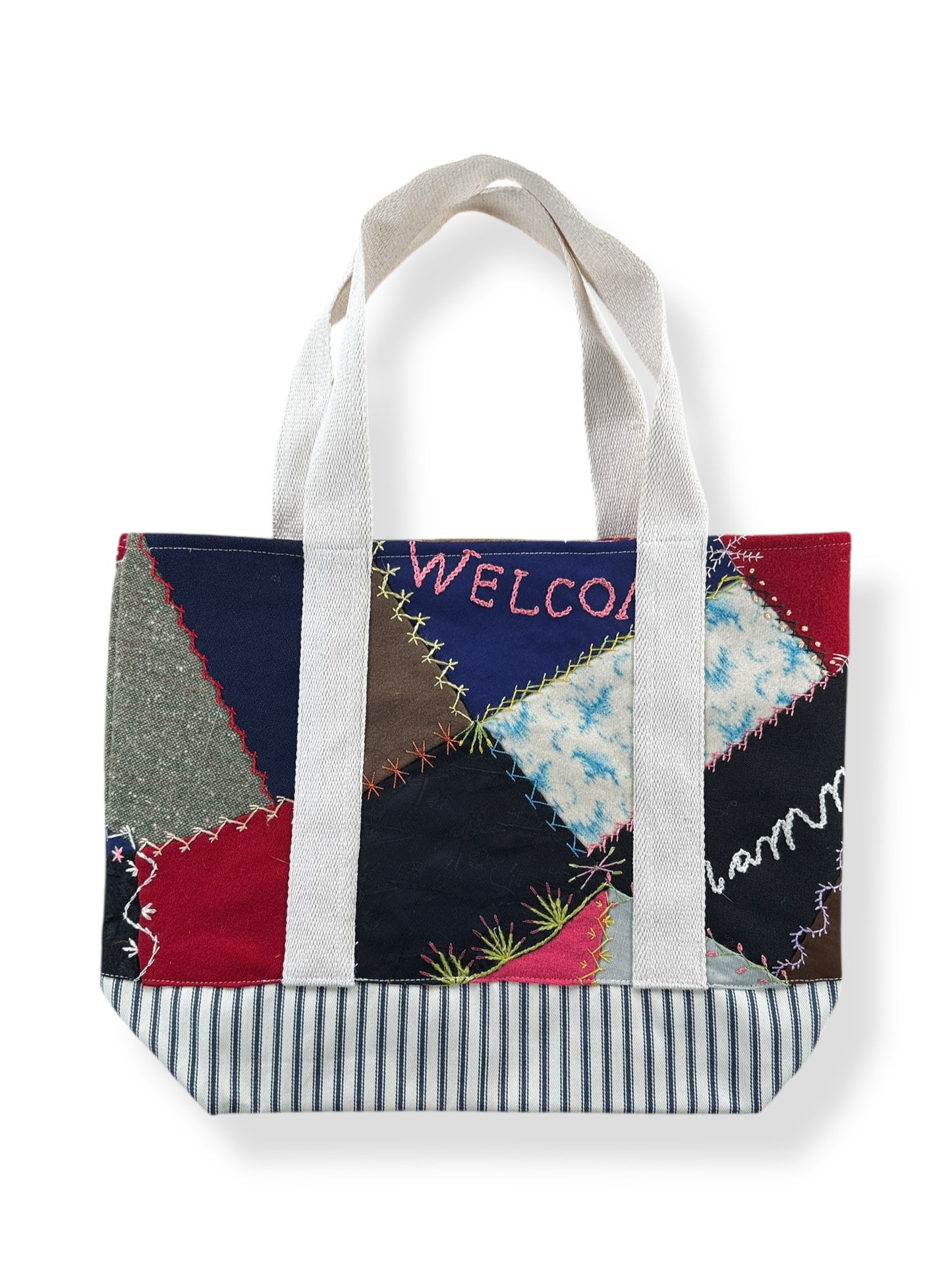 Front of Archive Craft X Barn Owl Vintage Quilt Tote Bag