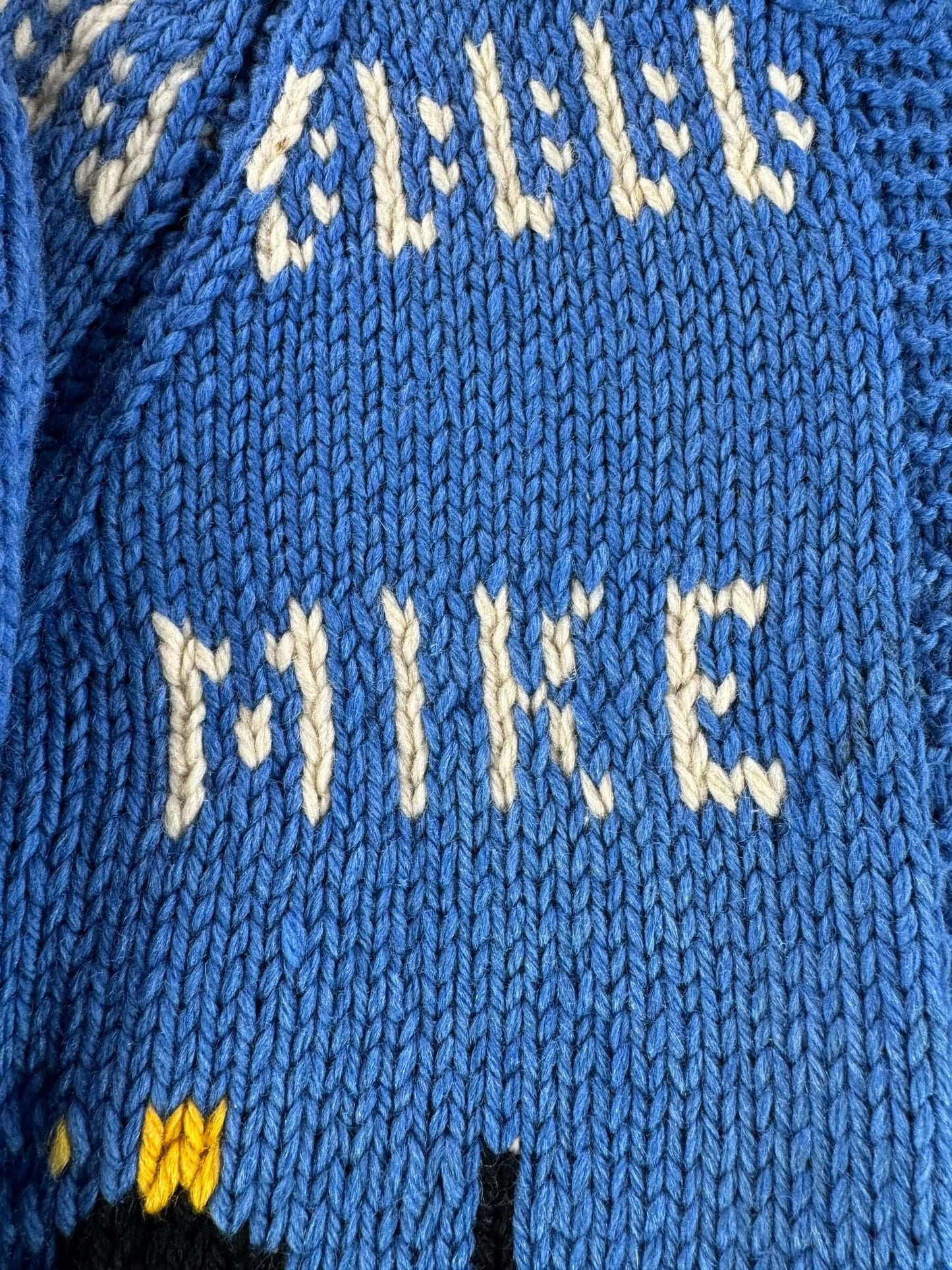 Name on Vintage Fairbanks Alaska Bulldozer Cowichan Style Sweater SZ L