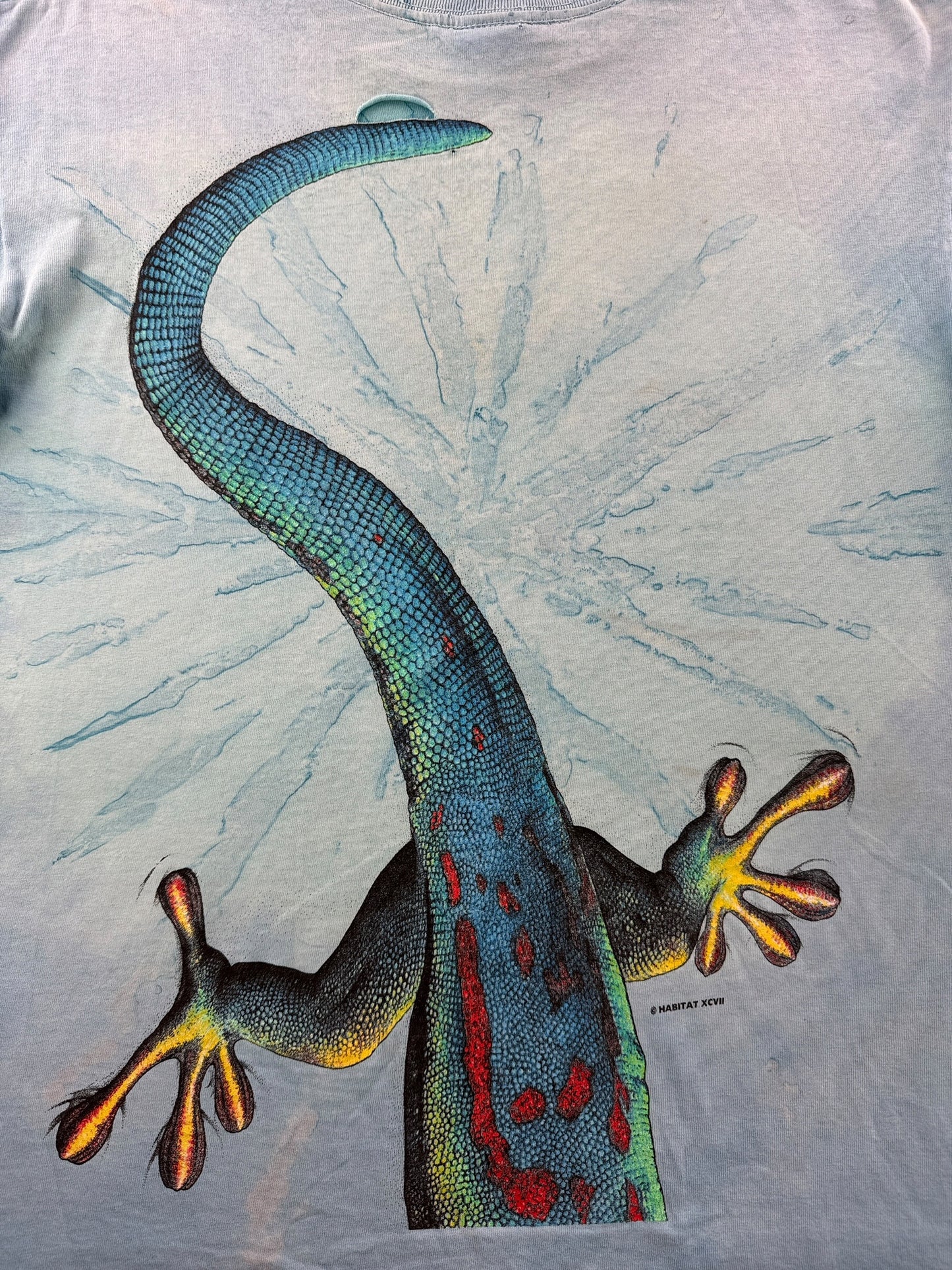 Back Graphic on Vintage AOP Rainforest Cafe Lizard Tee L - AS IS