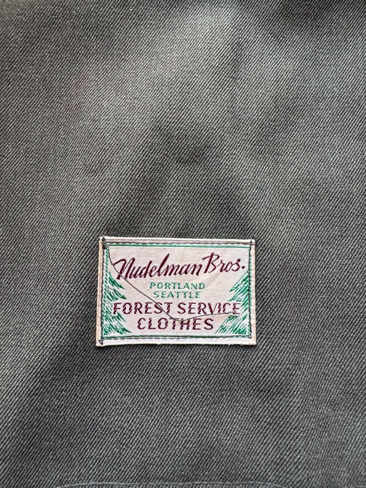 Label on Vintage Nudelman Brothers Whipcord SZ L