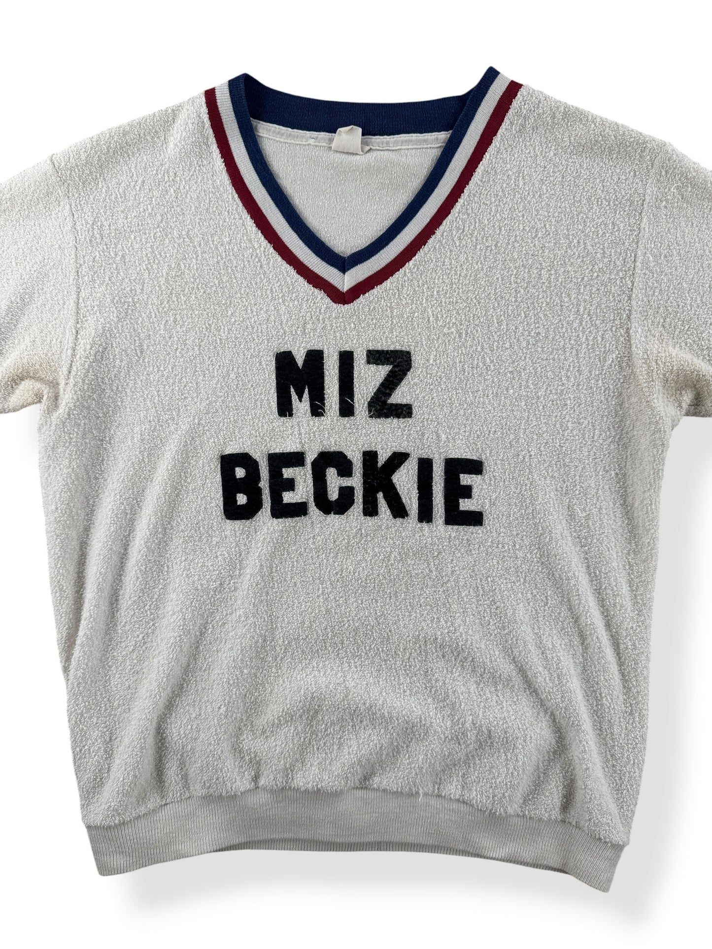 Close-up of Vintage Miz Beckie Do It Terrycloth Crewneck SZ S (Fits XS)