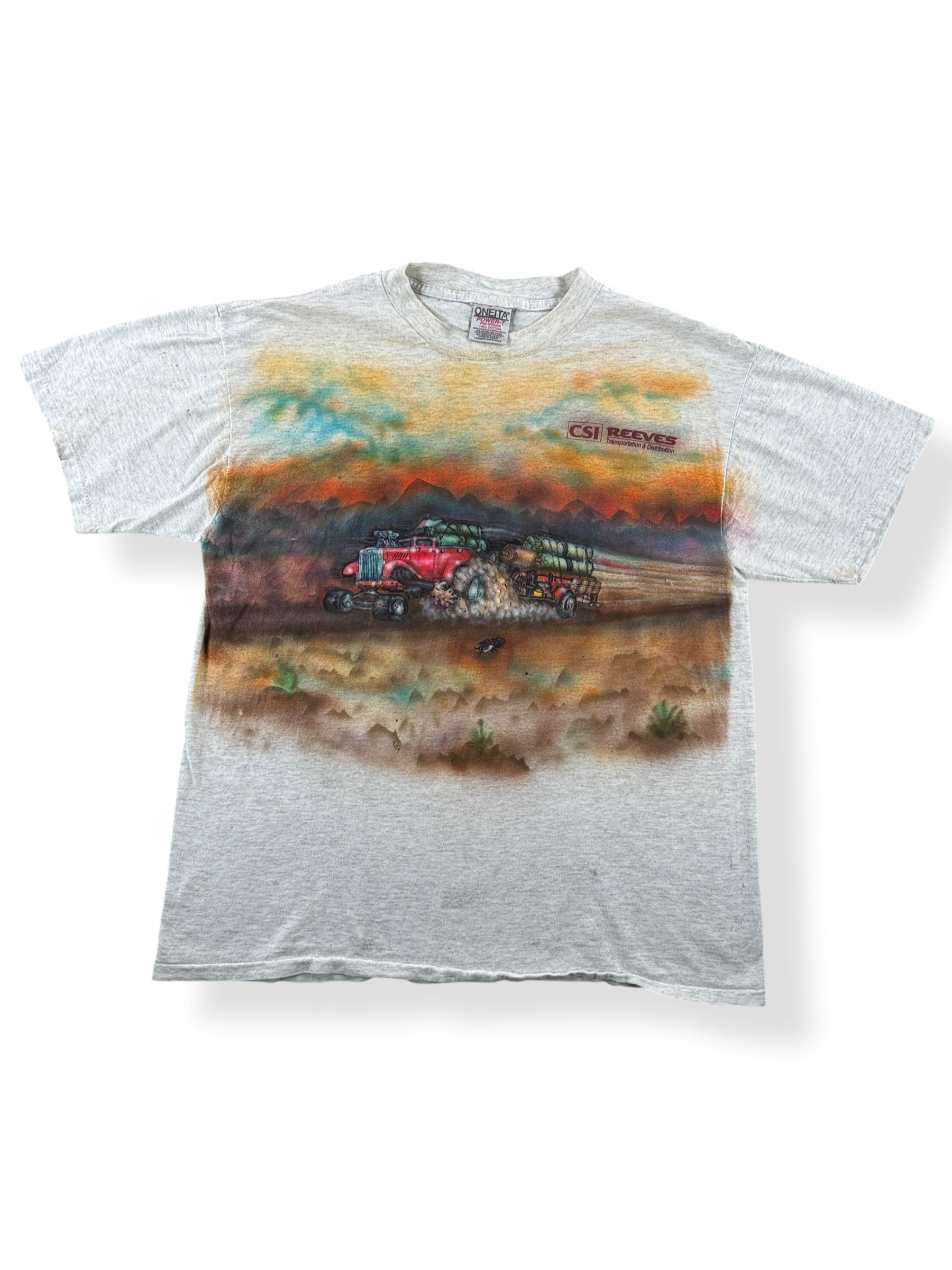 Front of Vintage Airbrush Tractor Tee SZ L