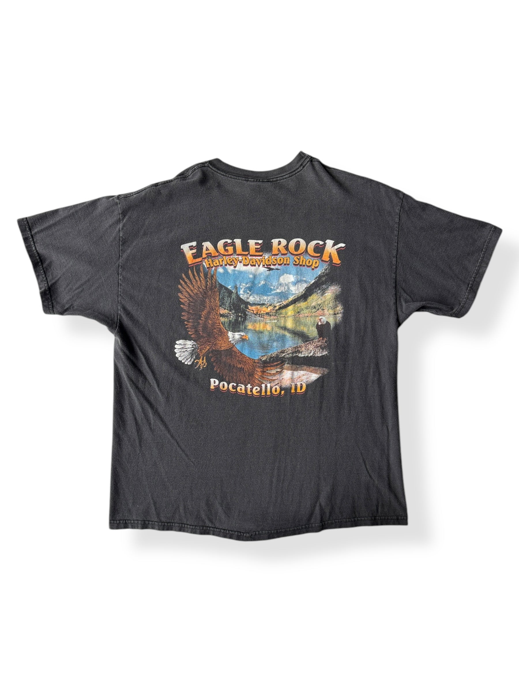 Back of Eagle Rock Harley Davidson Shop Tee SZ XL