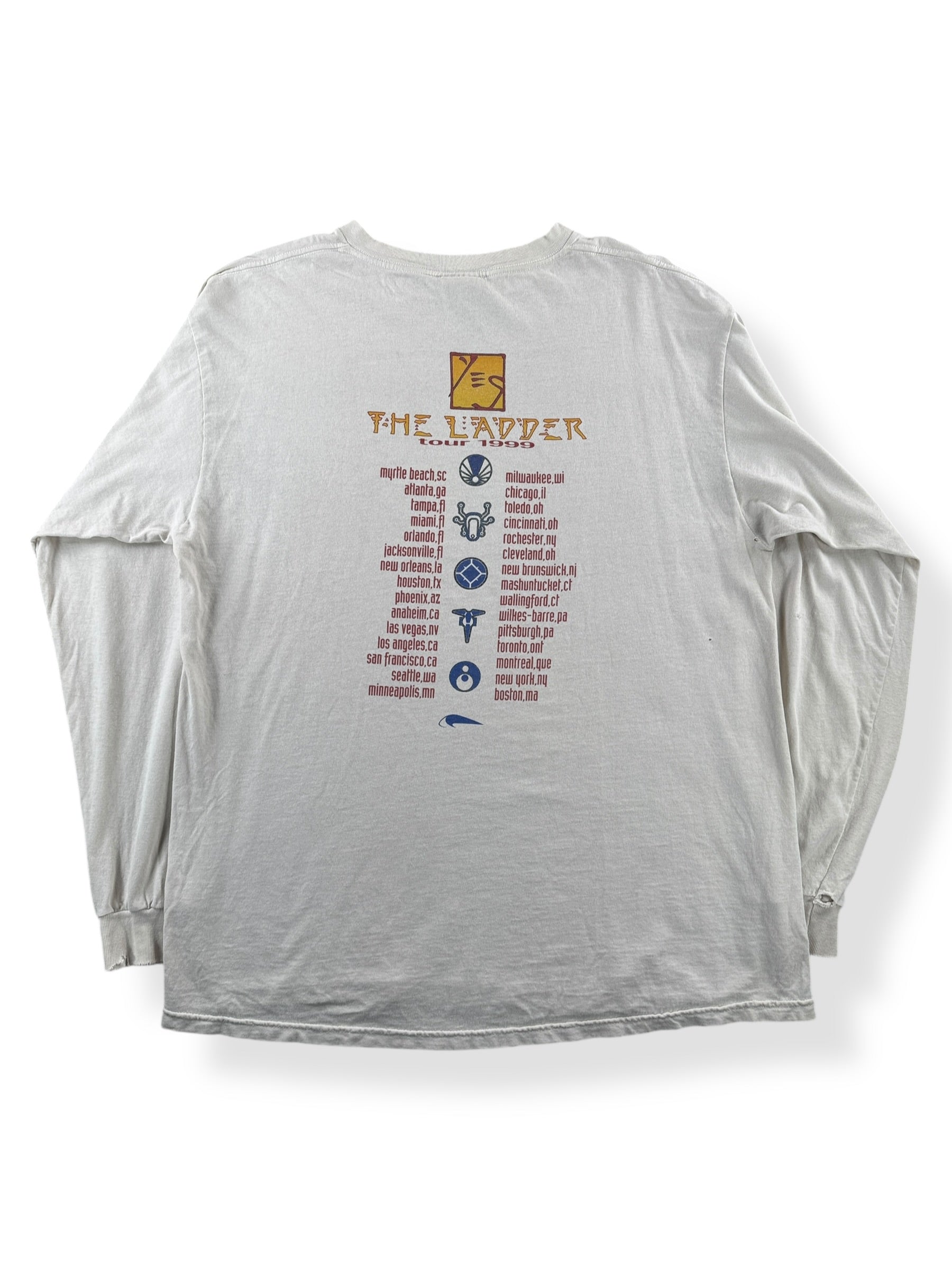 Back of Vintage 1999 Yes The Ladder Tour Long Sleeve Tee SZ XL