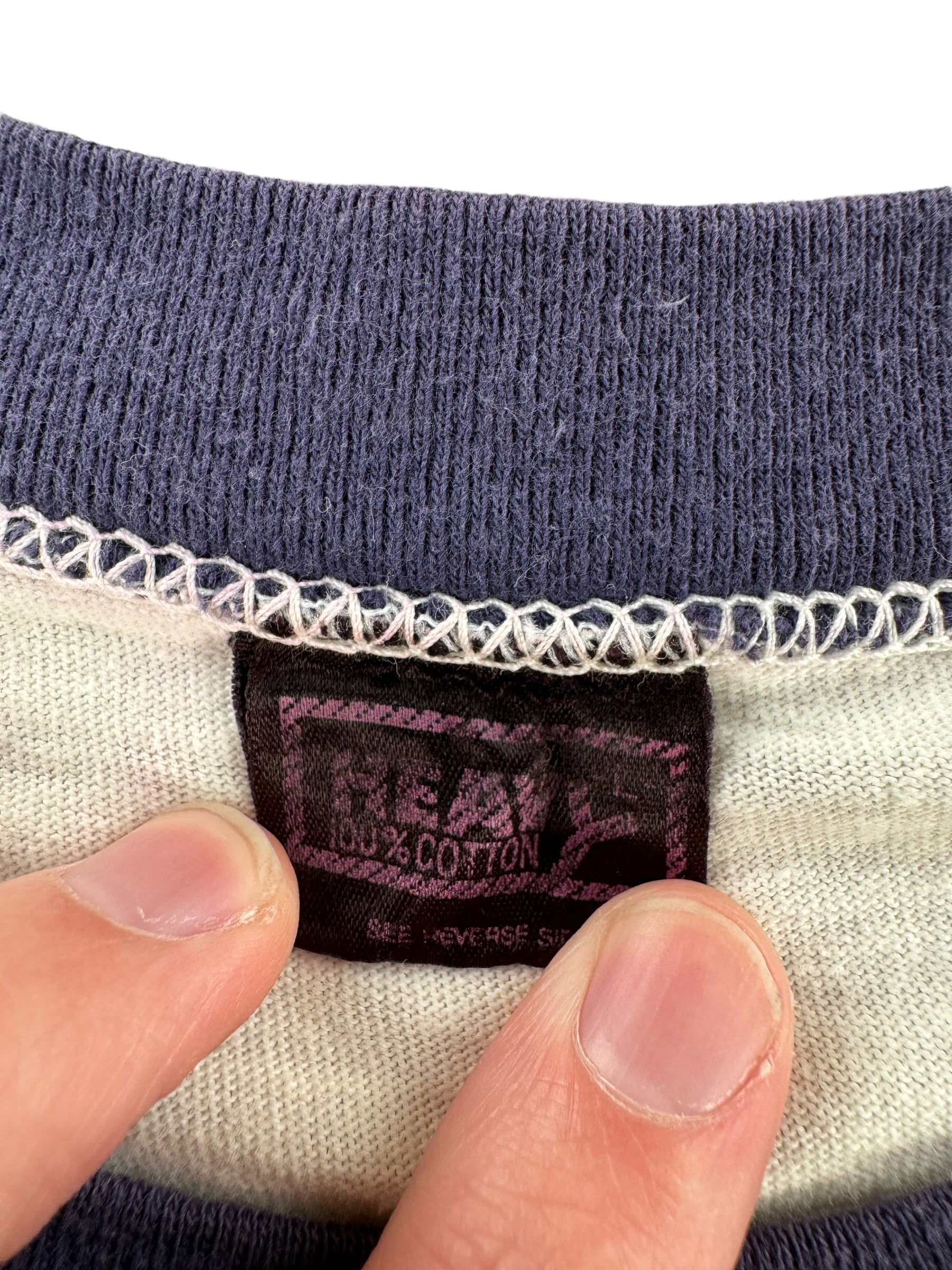 Tag on Vintage Disregard Previous T-Shirt Ringer SZ L