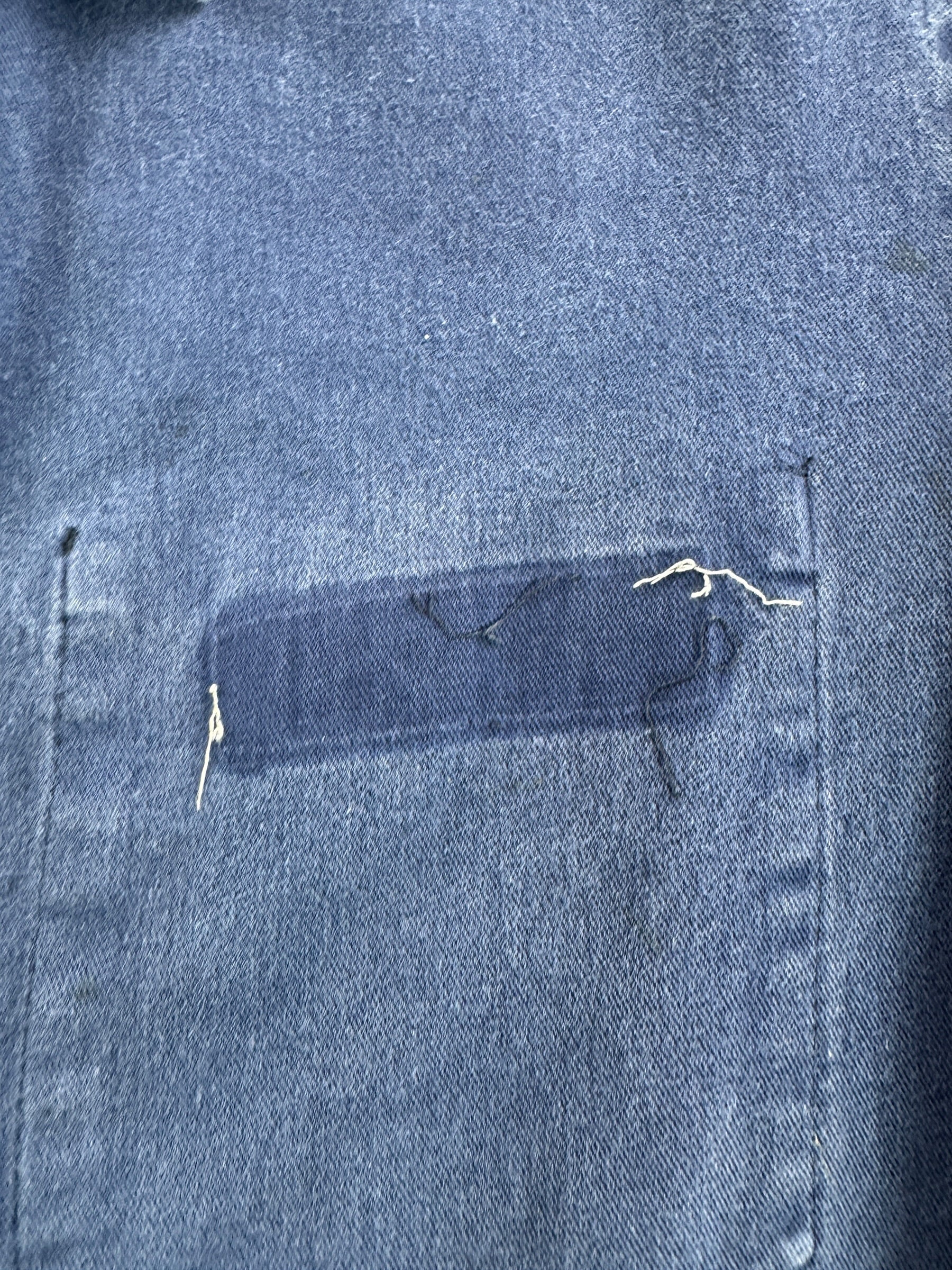 Ghost Patch on Vintage French Chore Coat SZ L