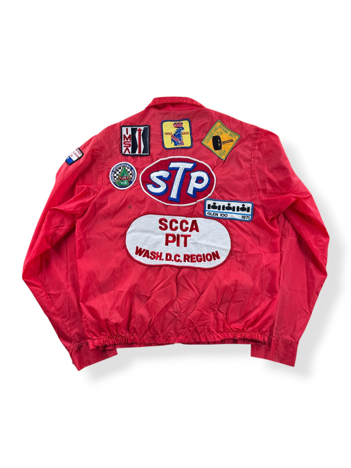 Back of Vintage 60s/70s Racing Patch Windbreaker Jacket SZ S
