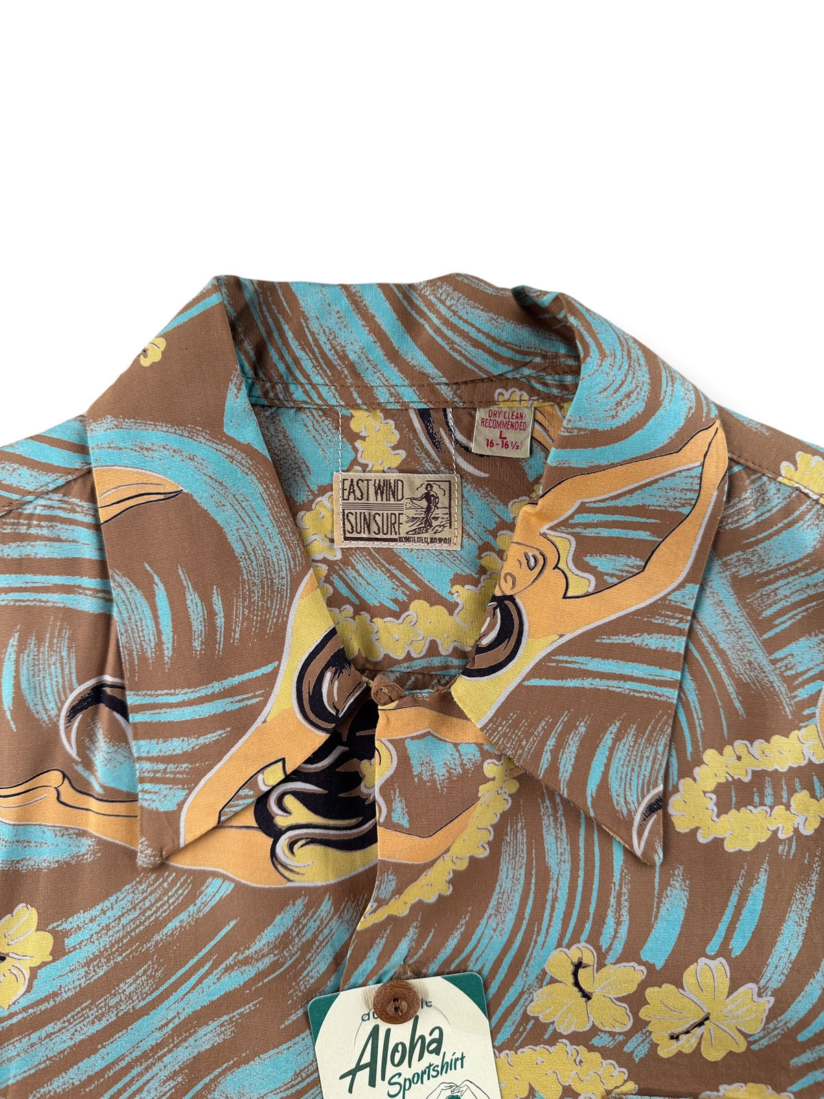 Collar on Deadstock Sun Surf Repro Aloha Shirt SZ L (Fits M)