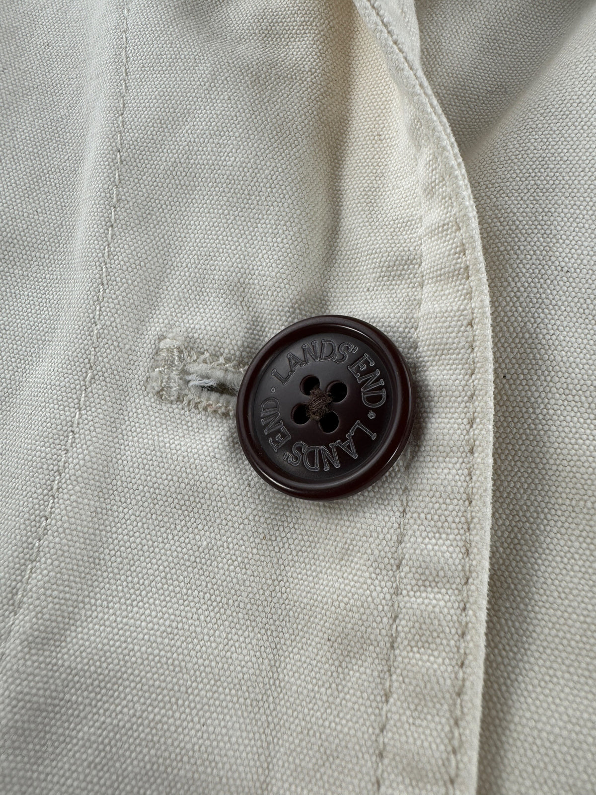 Button on Vintage Land's End Barn Coat SZ M