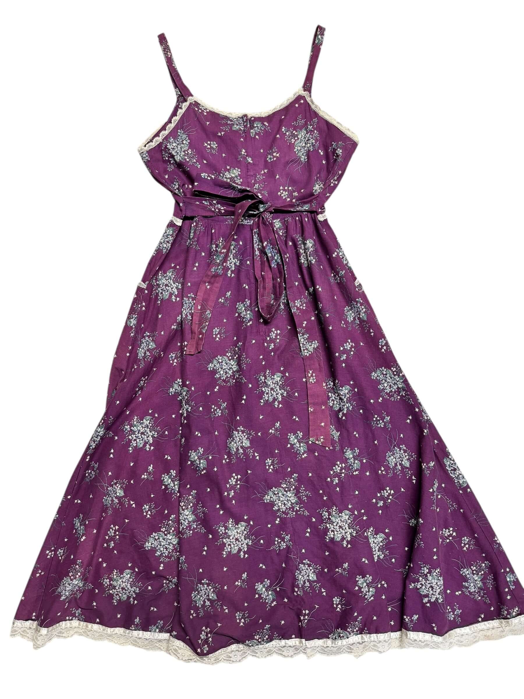 Back view of 1970s Purple Gunne Sax Sundress S