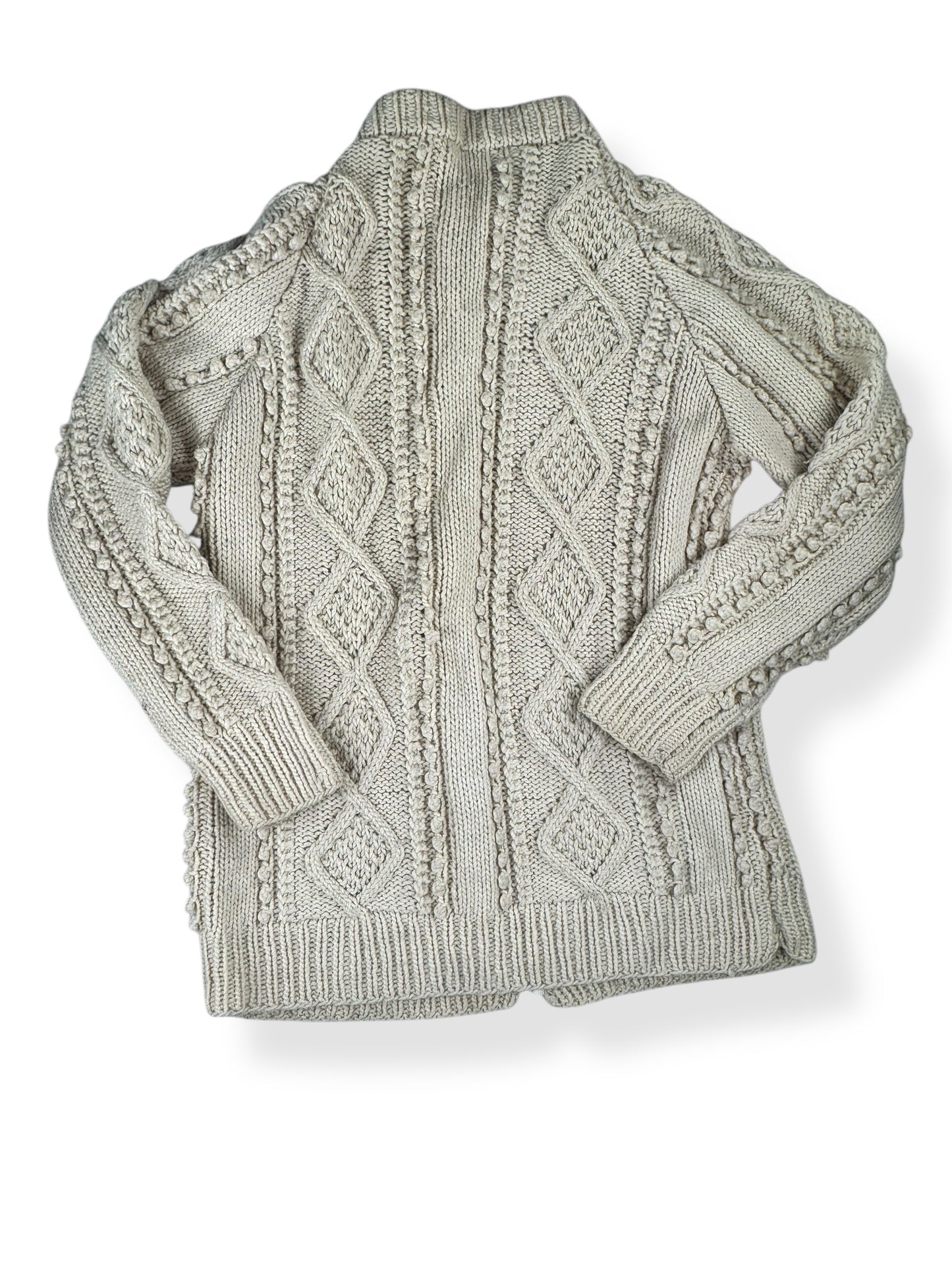 1940s Handmade Cable Knit Zip Up X-XL