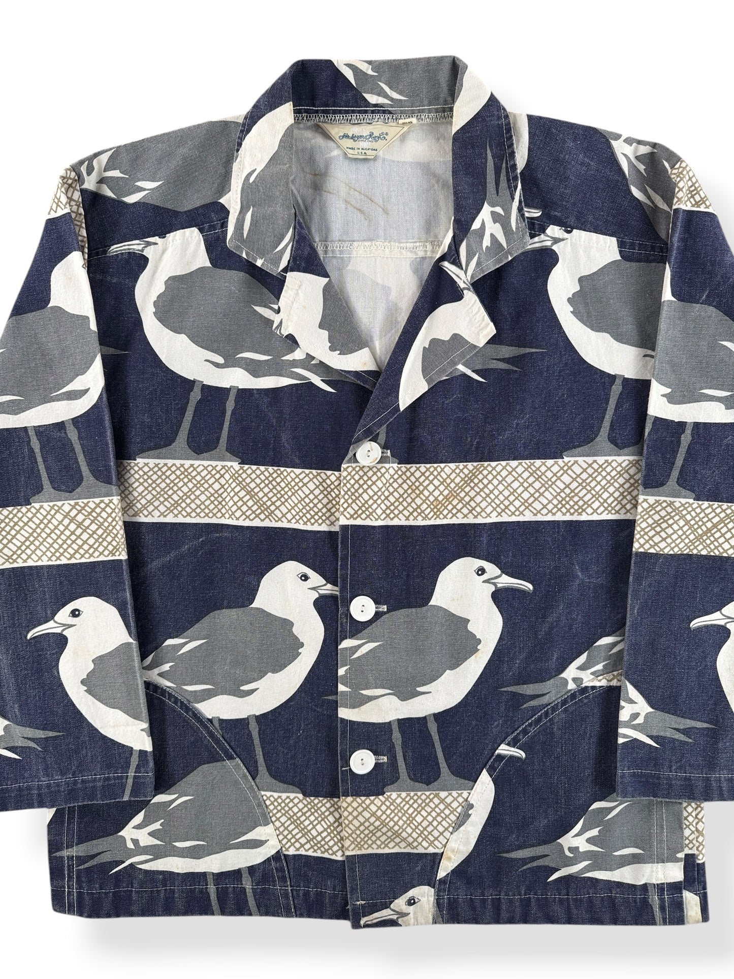 Front Close Up of Vintage Michigan Rag Co Jacket SZ S/M