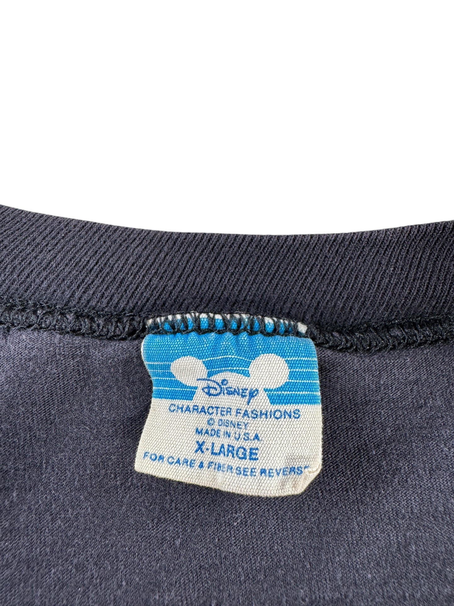 Tag on Vintage MIUSA Black Disney Mickey Mouse Tee SZ XL (Fits L)