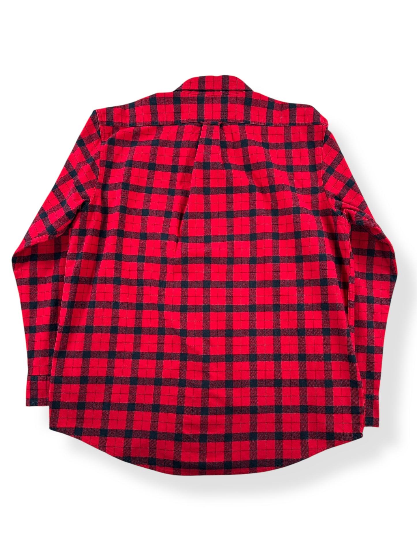 Back of Filson Red & Black Alaskan Guide Shirt SZ L
