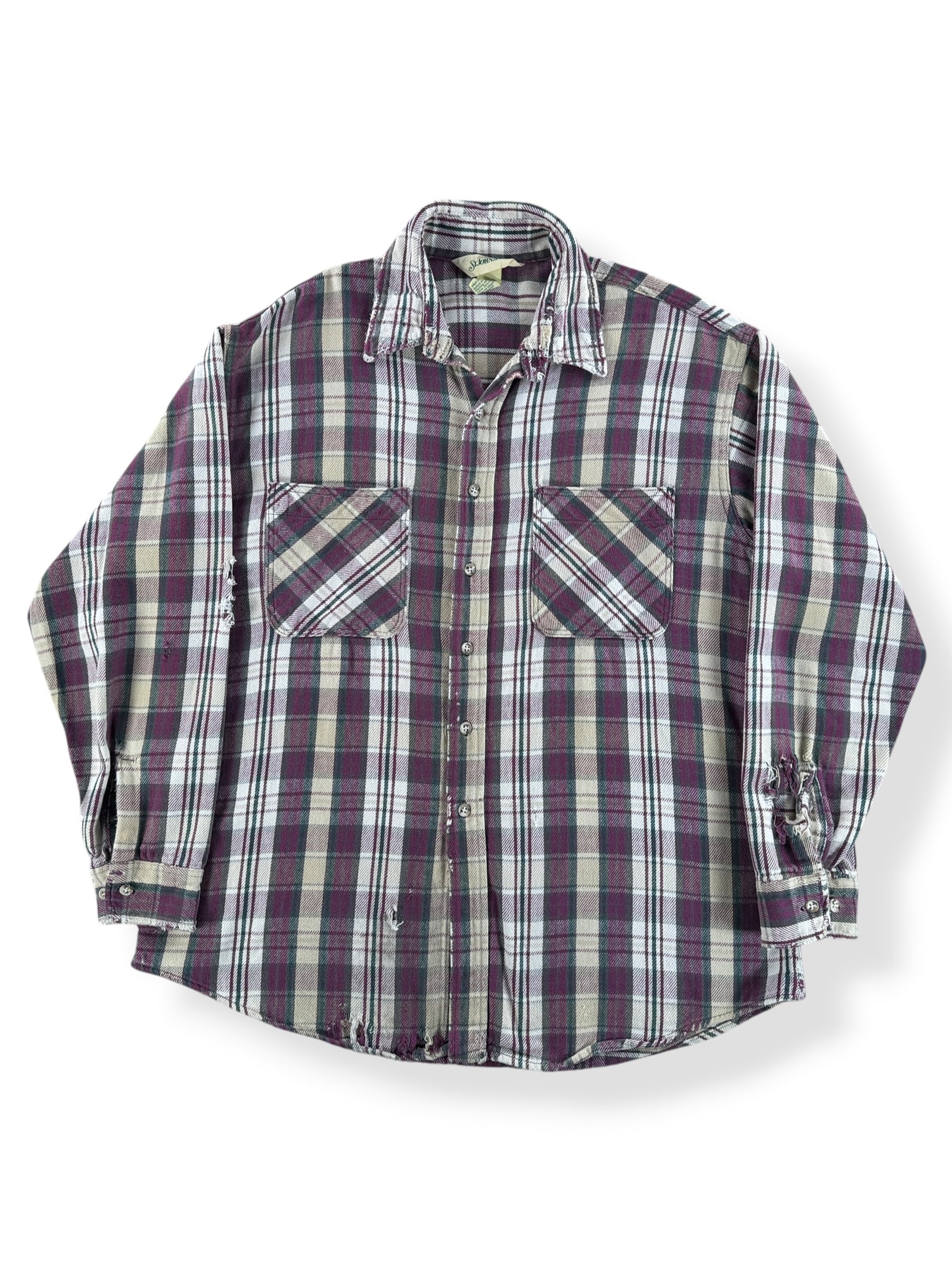 Front of Vintage St Johns Bay Cotton Flannel SZ XLT