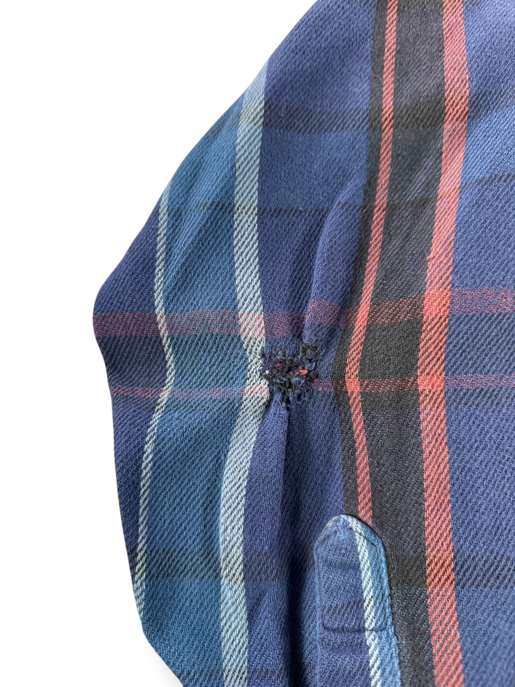 Repair on Vintage Carhartt Navy Blue Cotton Flannel SZ XL