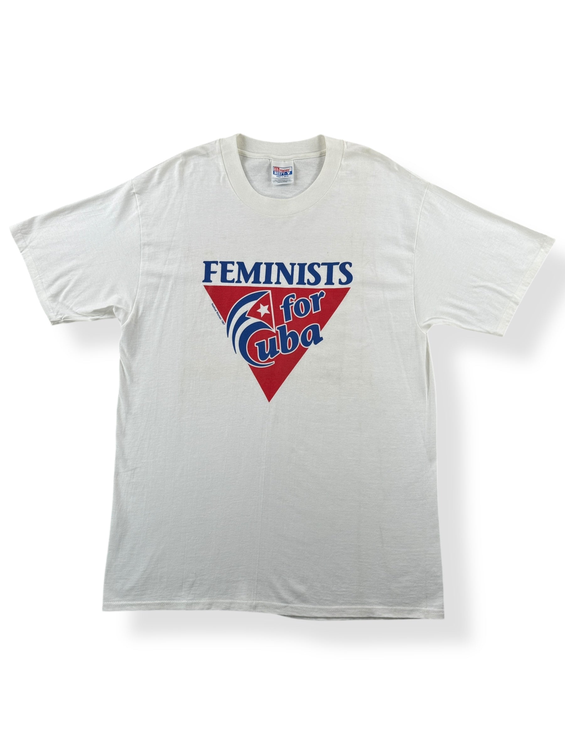 Front of Vintage Feminists for Cuba Tee SZ L