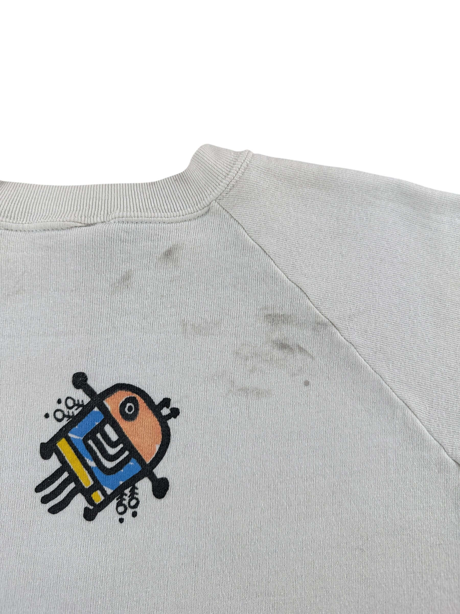 Stain on Vintage Animal Print Crewneck SZ M AS IS
