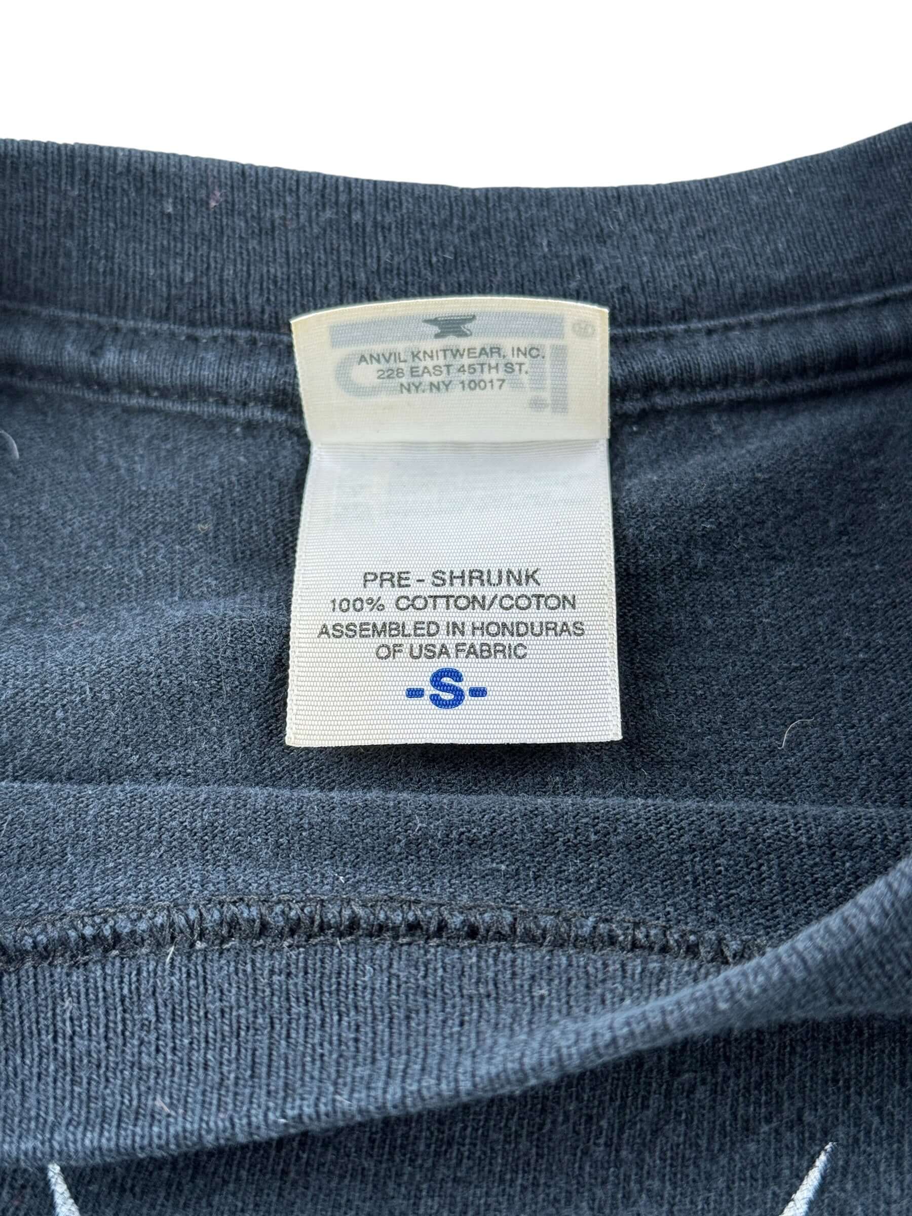 Back of tag on Vintage Emperor Band Tee SZ S