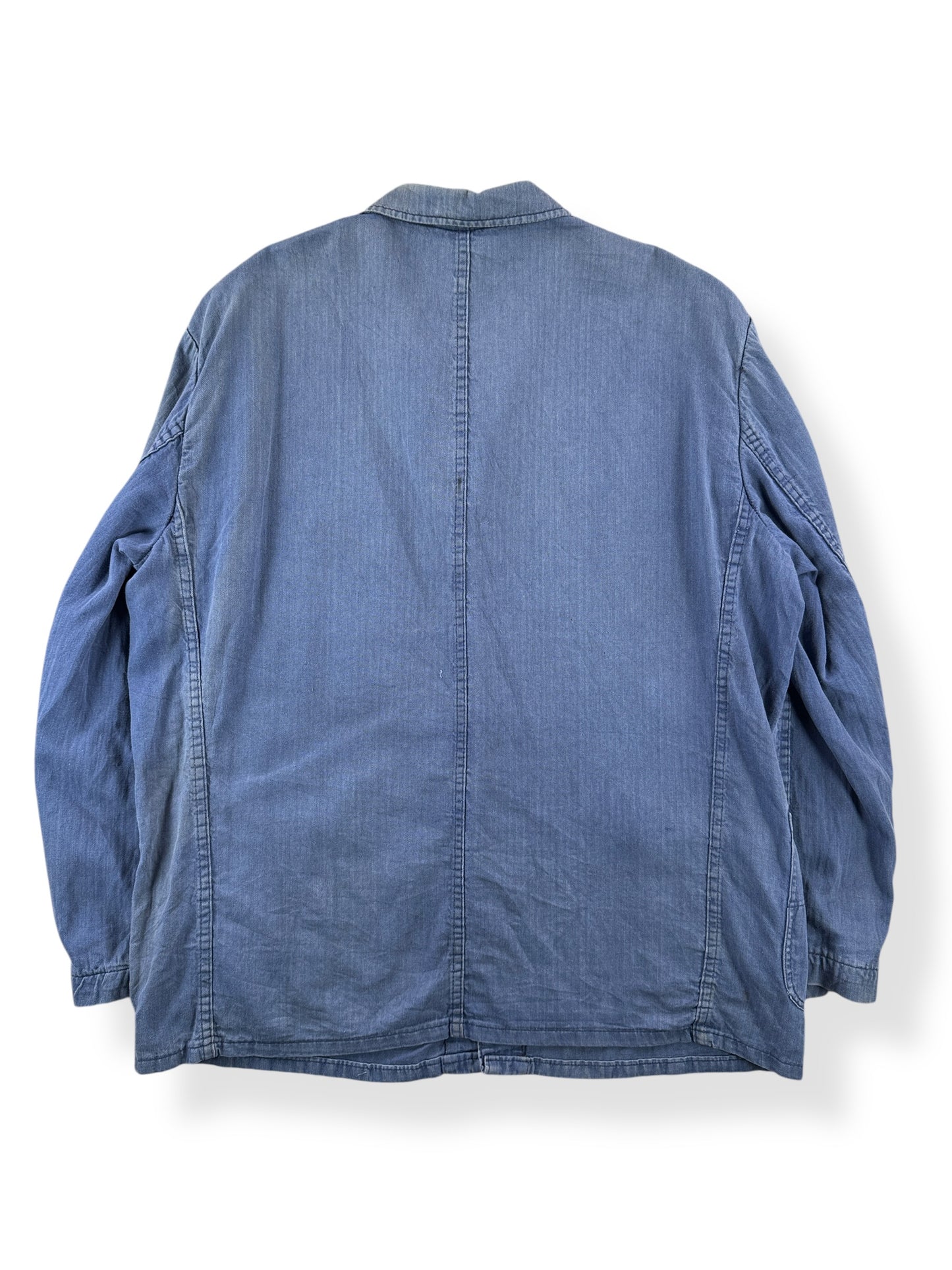 Back of Vintage Kempel HBT French Chore Coat SZ L