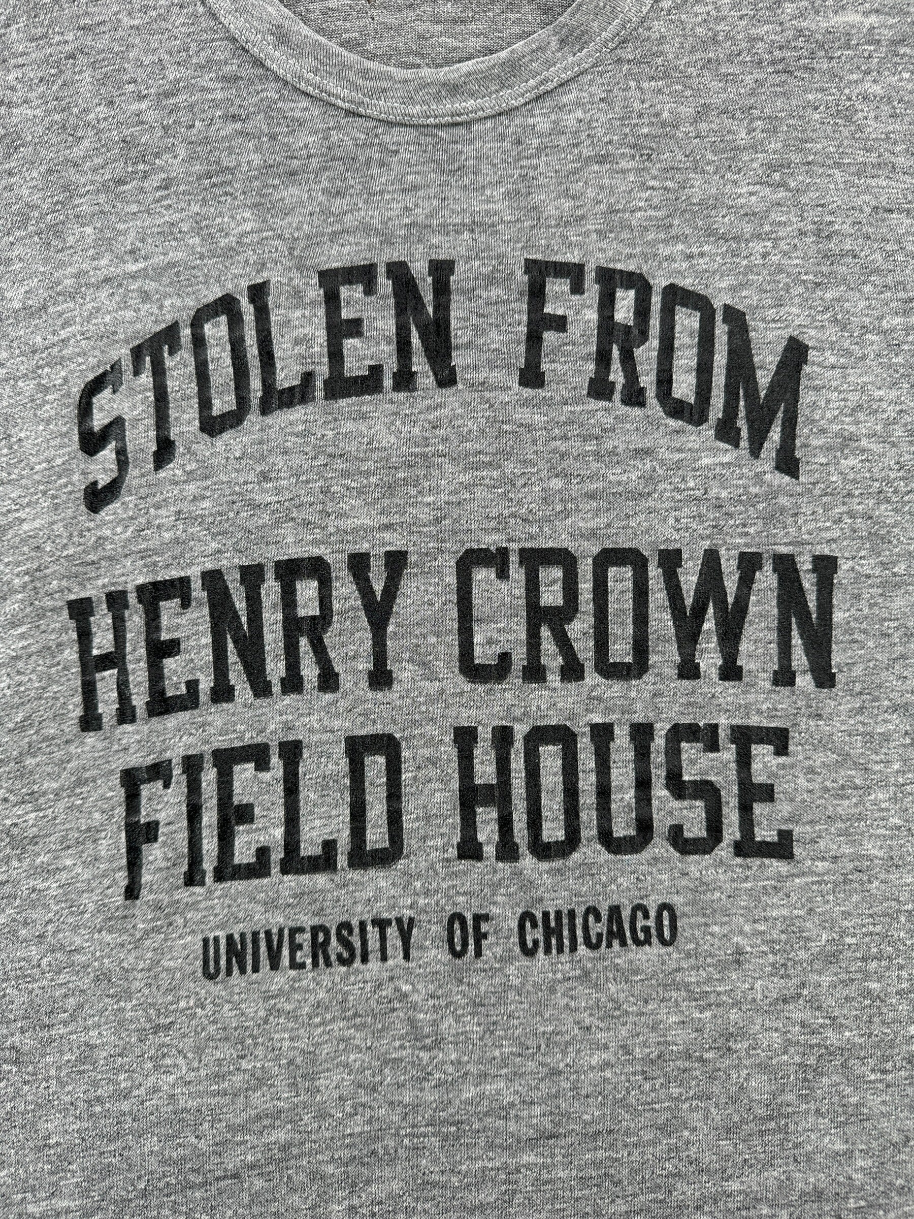 Front Graphic of Vintage Henry Crown Field House Univ of Chicago Tee SZ M AS IS