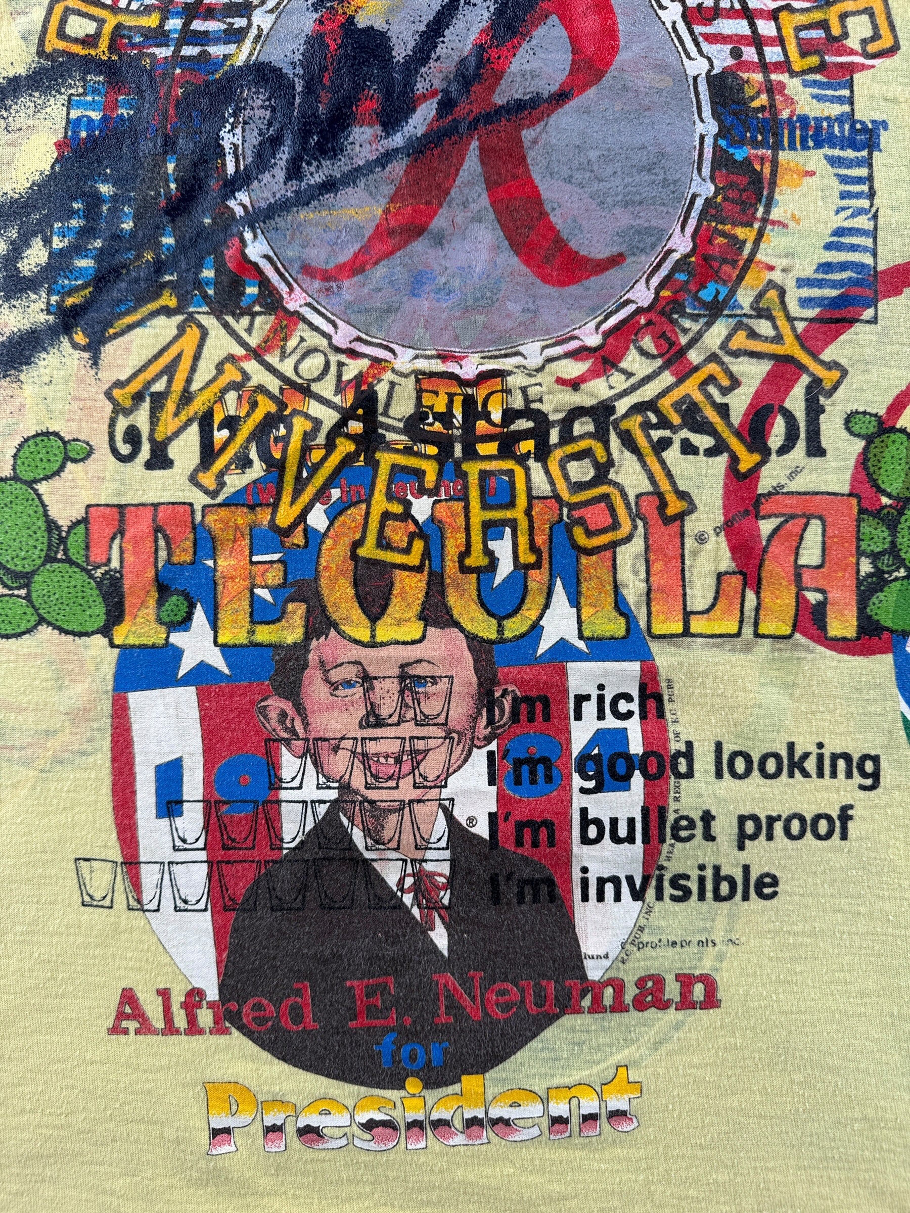 Graphic on inside of Vintage 1990s Washington Test Print Tee SZ M