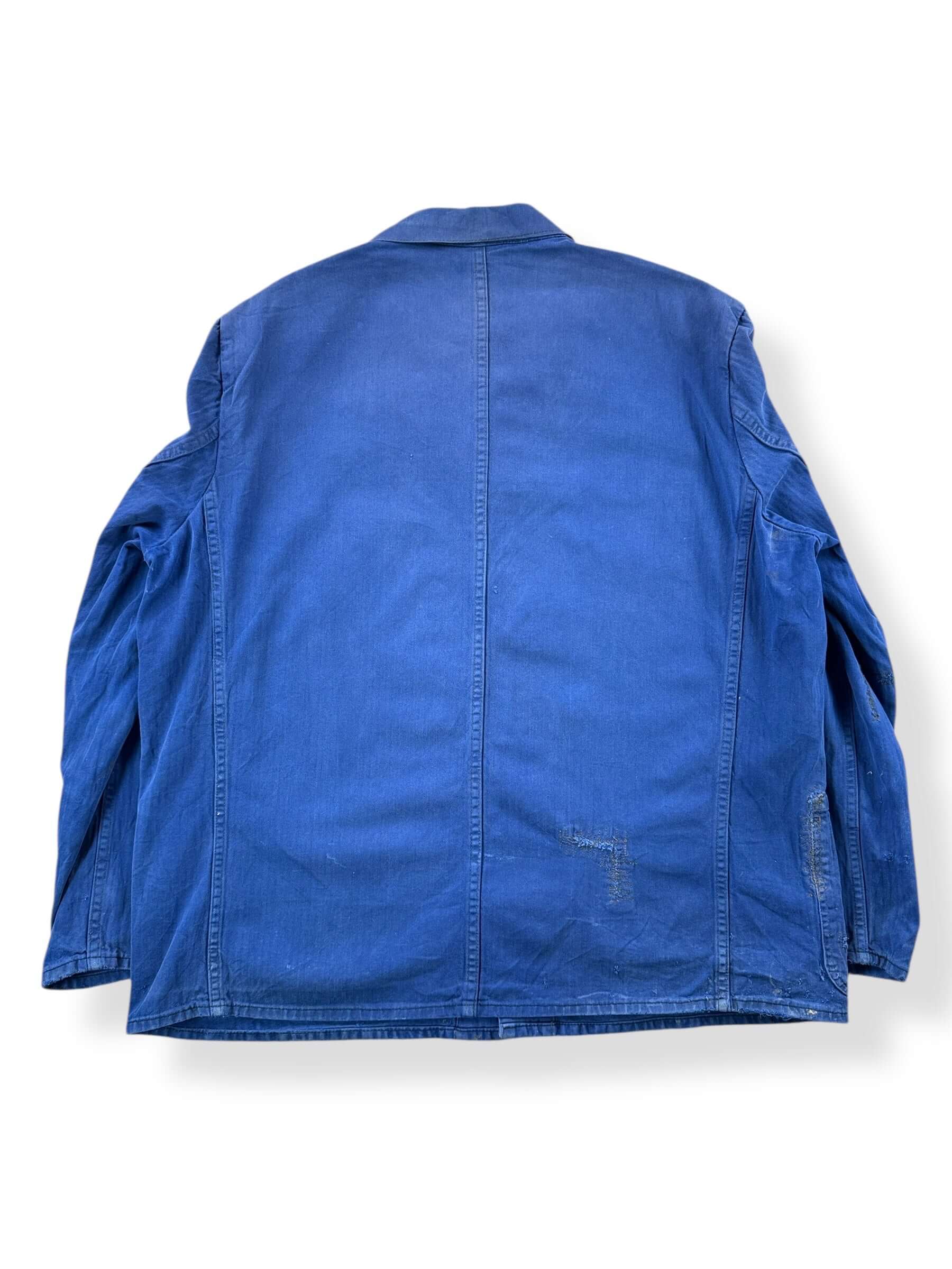 Back of Vintage Royal Blue Sanfor HBT French Chore Coat SZ L