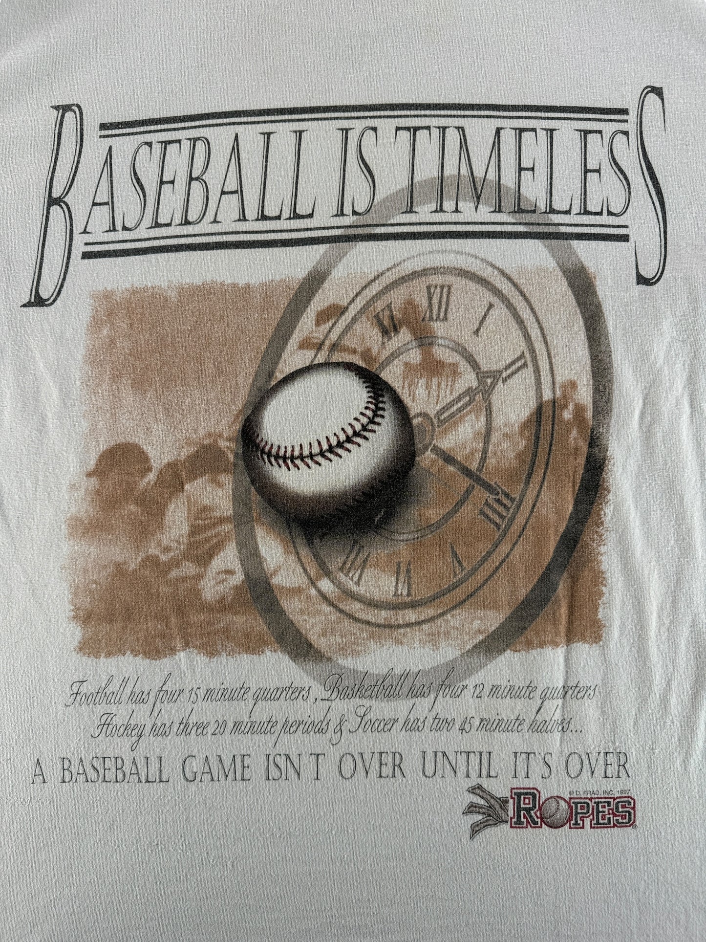 Back Graphic of Vintage Baseball is Timeless Tee SZ L