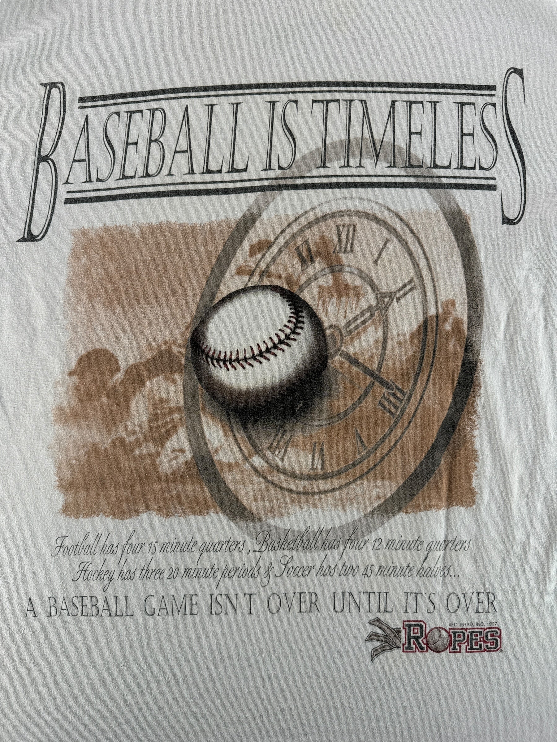 Back Graphic of Vintage Baseball is Timeless Tee SZ L