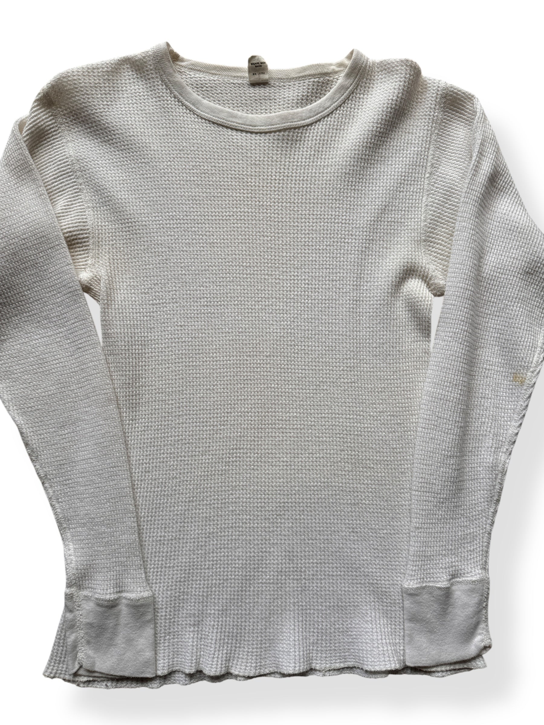 Front Close Up of Vintage Sears 100% Cotton Thermal Top SZ L