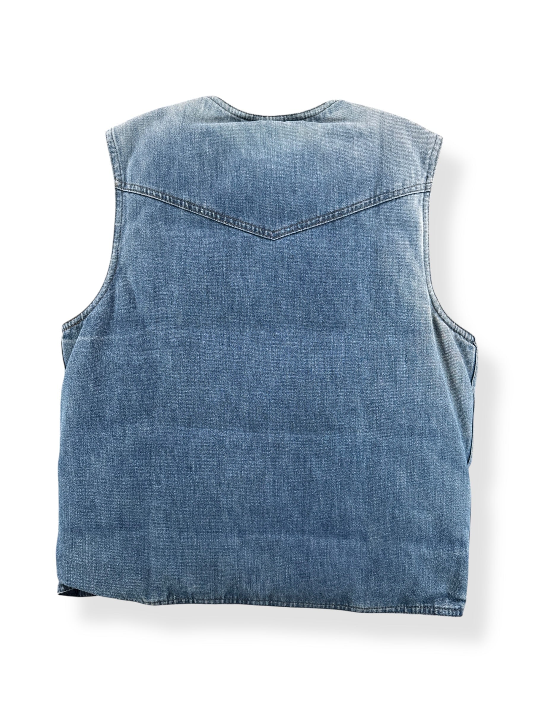 Back of Vintage Insulated Eddie Bauer Denim Vest SZ S