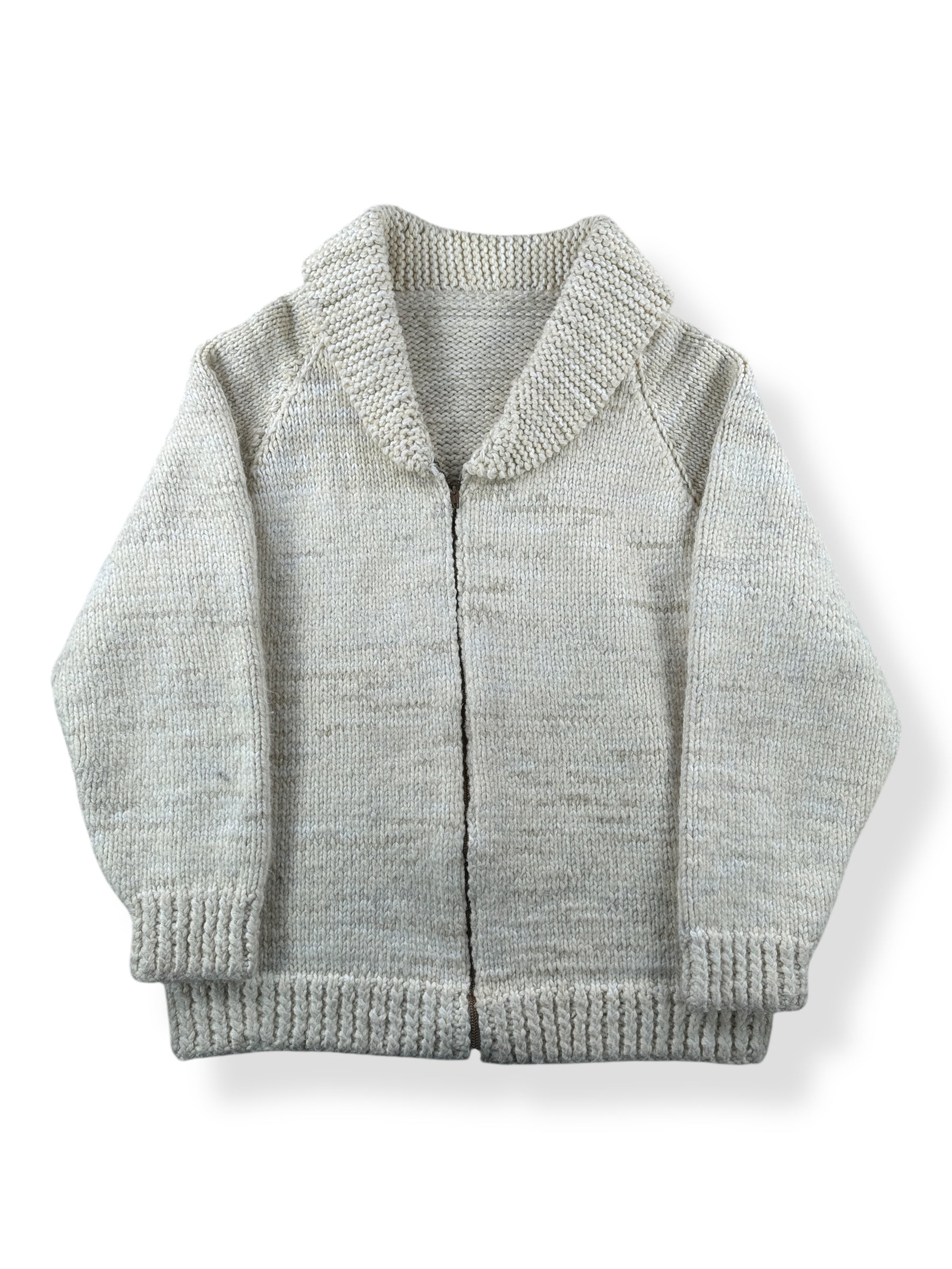 Front of Vintage 70s Era Acrylic Mama Bear Cowichan Sweater SZ XL