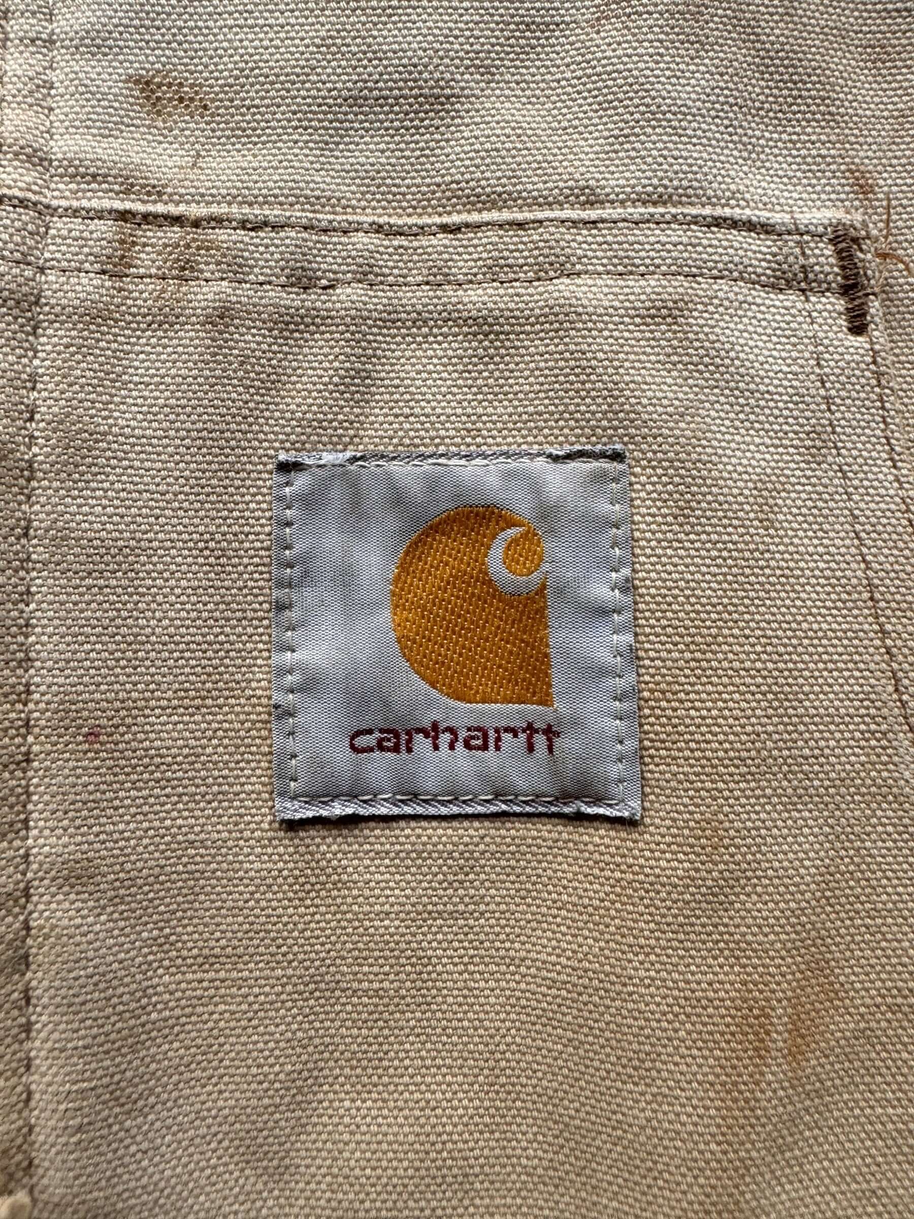 Label on Thrashed Carhartt Hooded Jacket SZ L