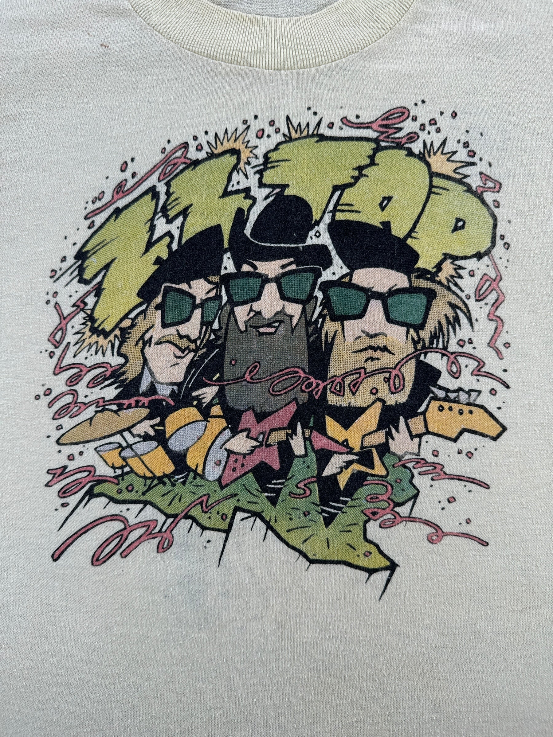 Front Graphic of Vintage 1981 Zz Top Tee SZ XS