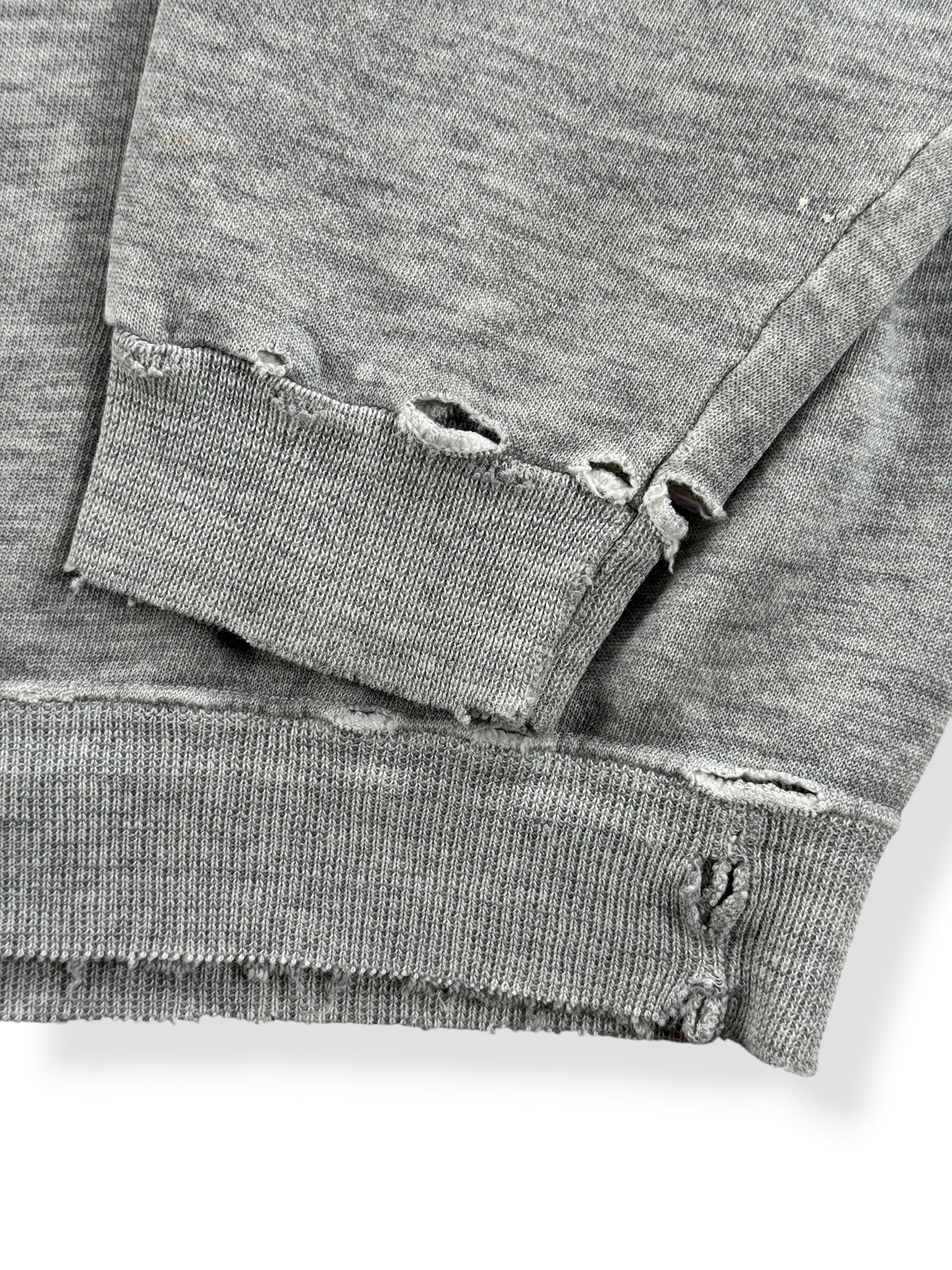 Damage on cuff and hem of Vintage Alaska Fish Thrashed Crewneck SZ XXL (Fits XL)