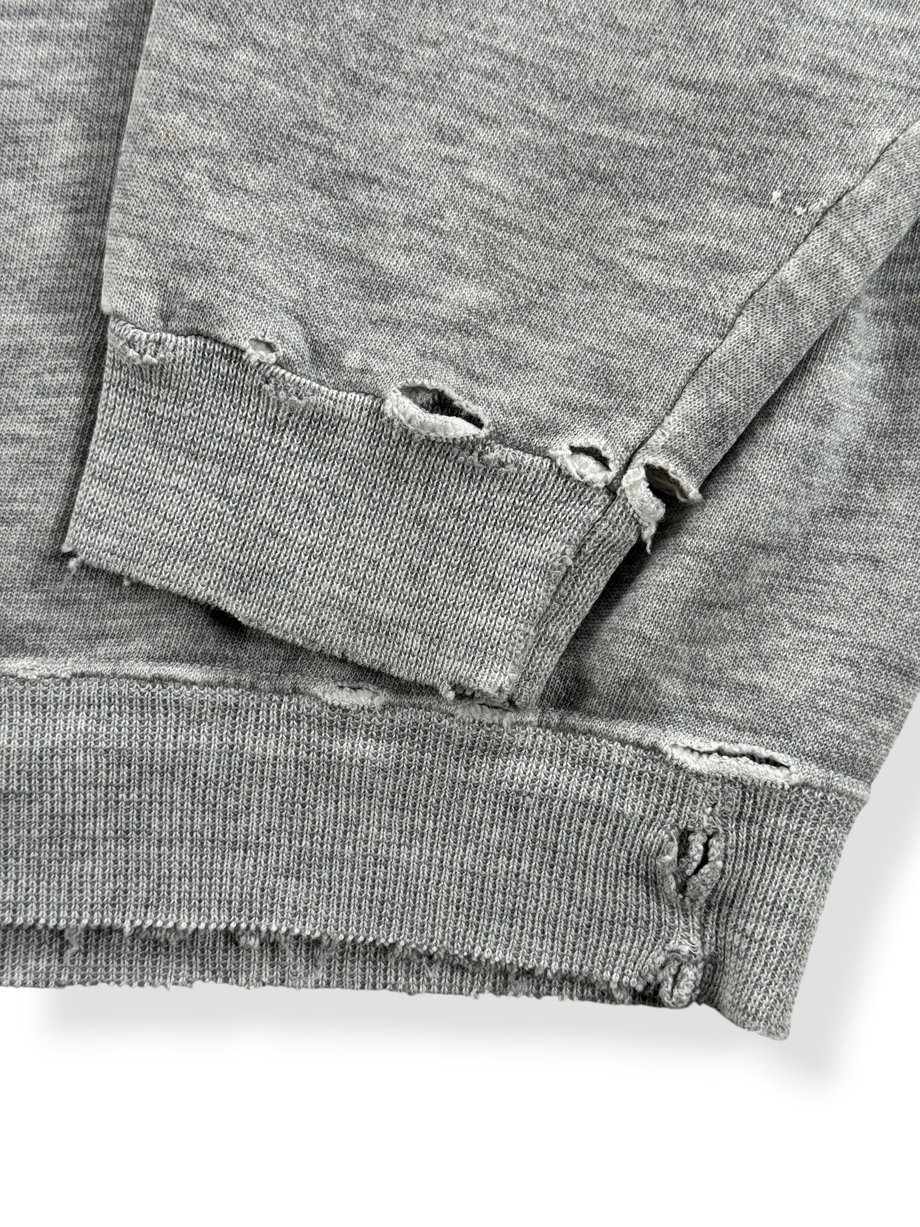 Damage on cuff and hem of Vintage Alaska Fish Thrashed Crewneck SZ XXL (Fits XL)